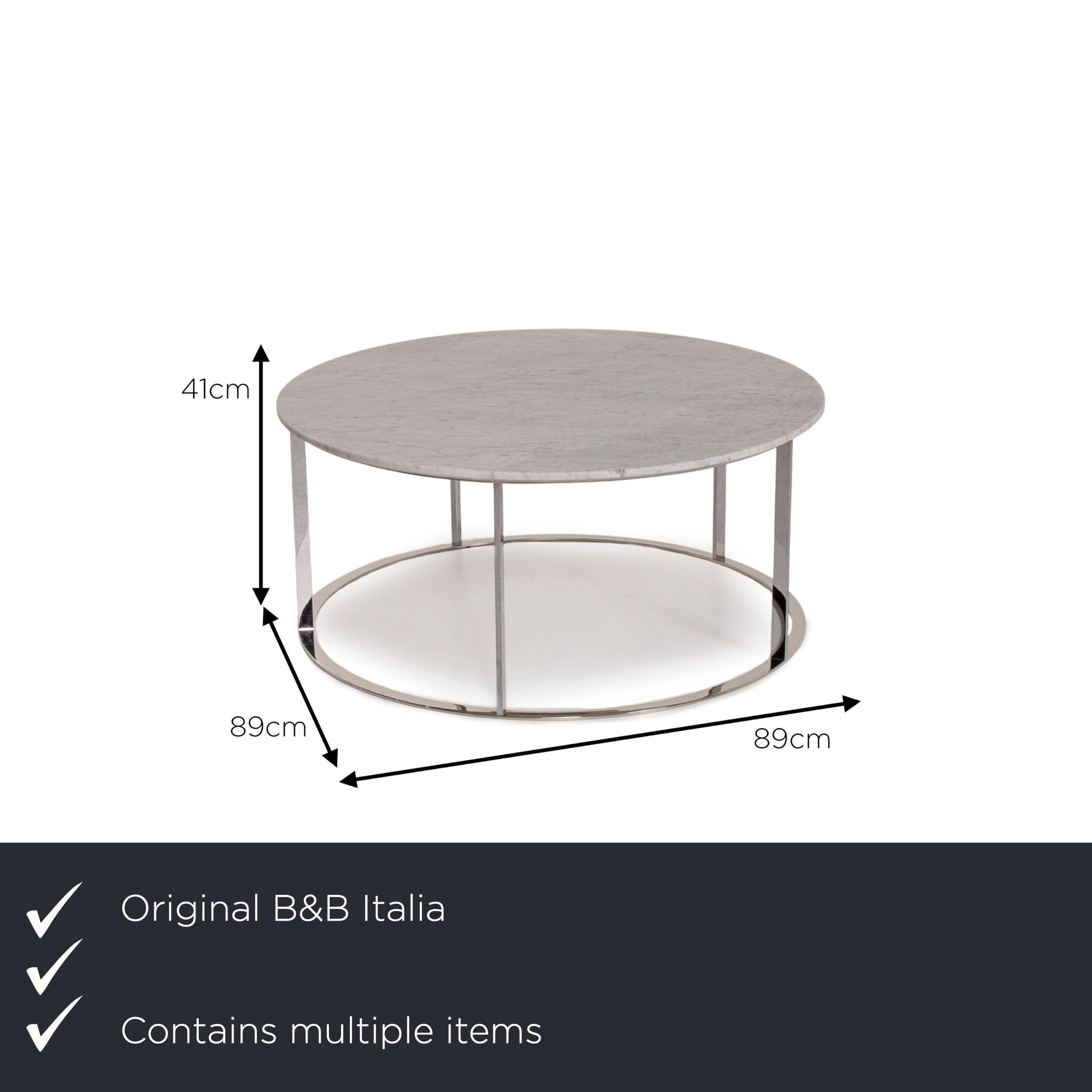 We present to you a B&B Italia Mera marble table set white 2x coffee table.

Product measurements in centimeters:

depth: 89
width: 89
height: 41
seat height: 
rest height: 
seat depth: 
seat width: 
back height:

 