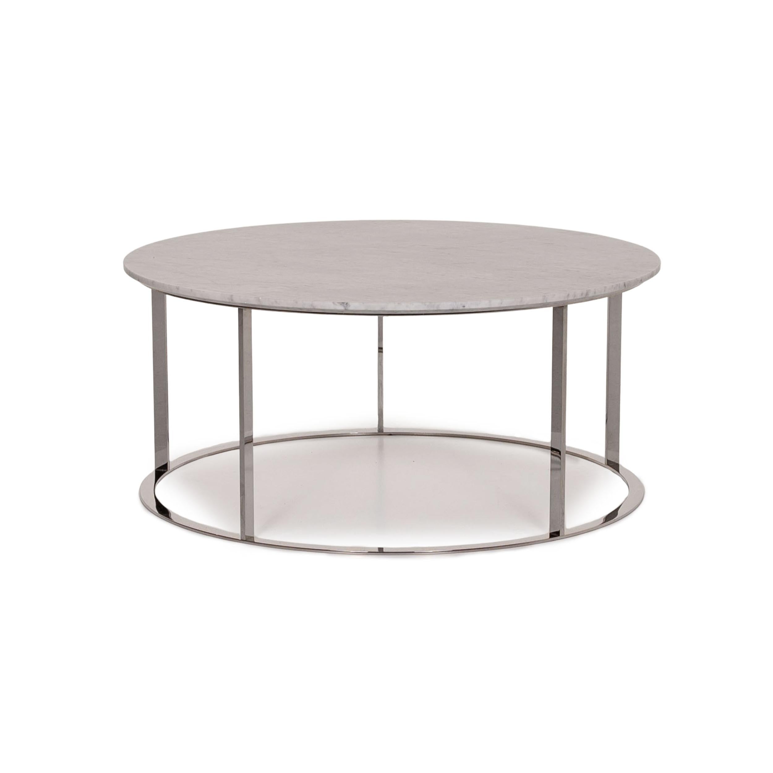 Italian B&B Italia Mera Marble Table White Coffee Table For Sale