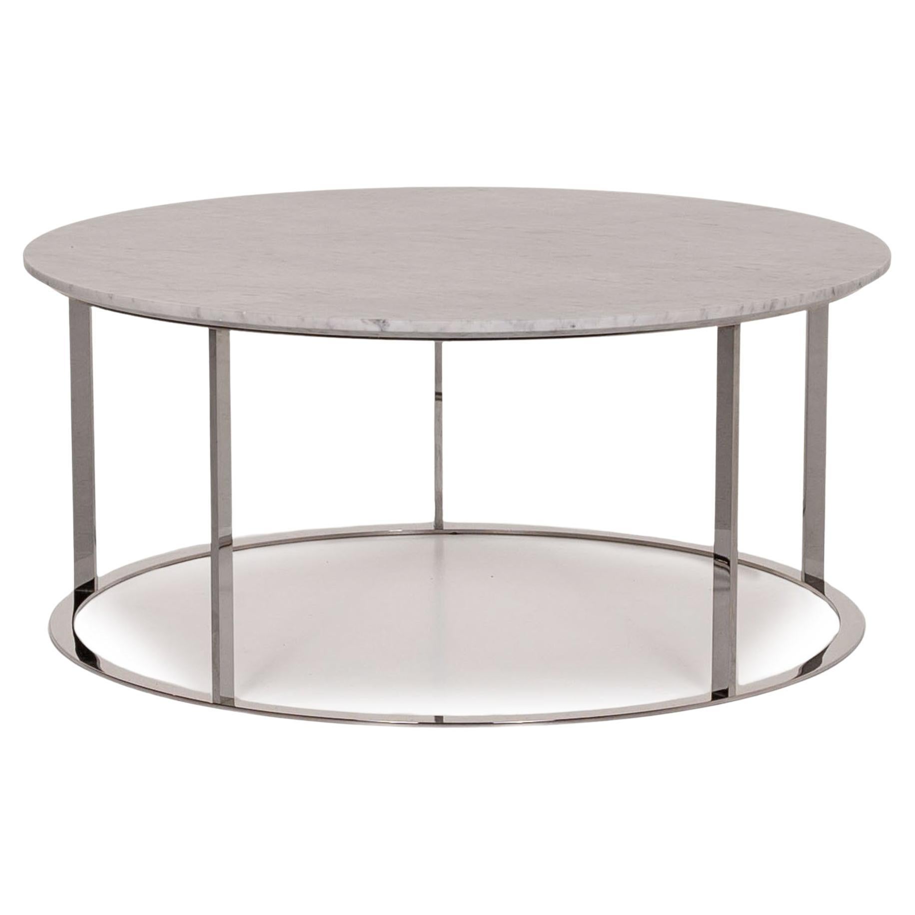 B&B Italia Mera Marble Table White Coffee Table For Sale