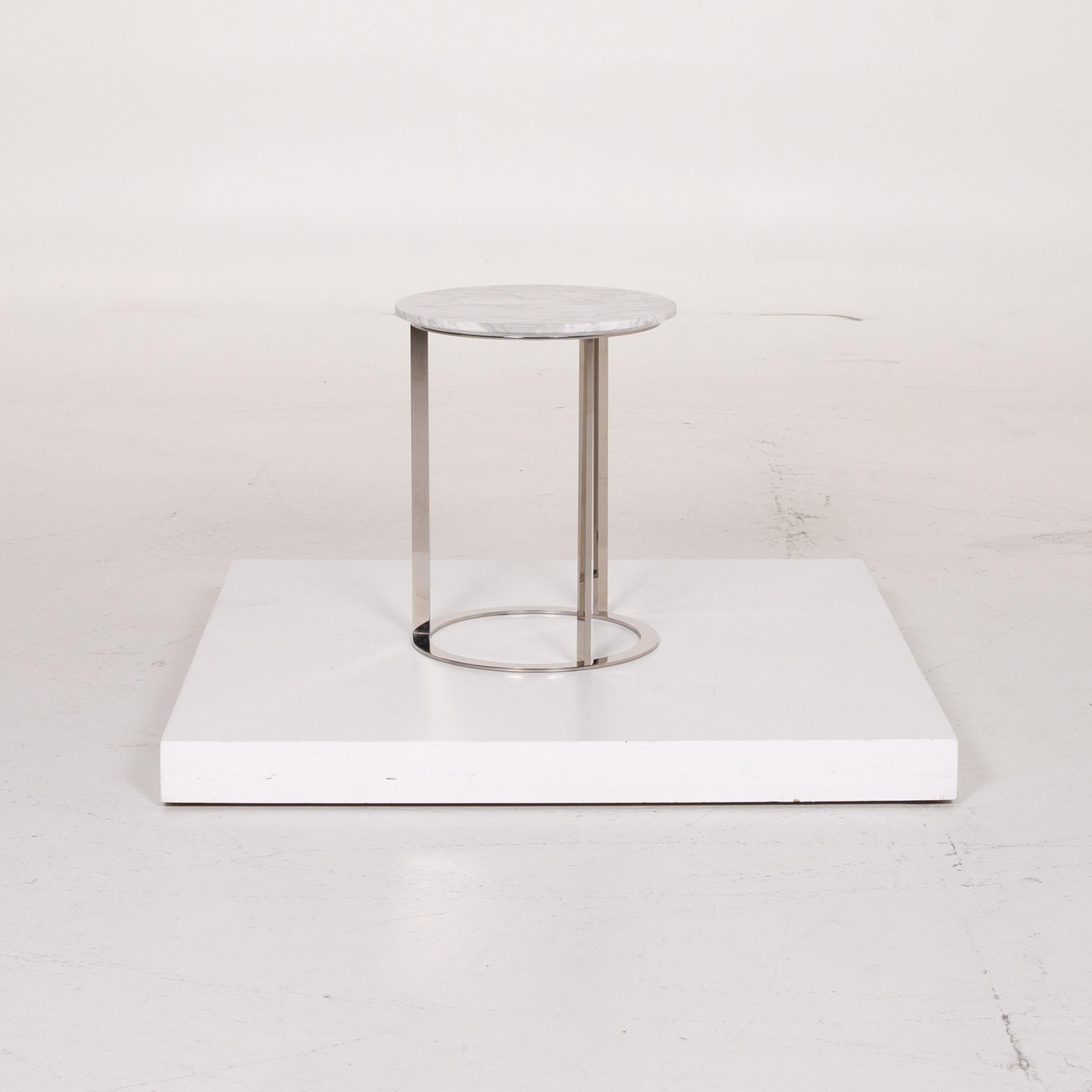 B&B Italia Mera Marble Table White Coffee Table Metal 1