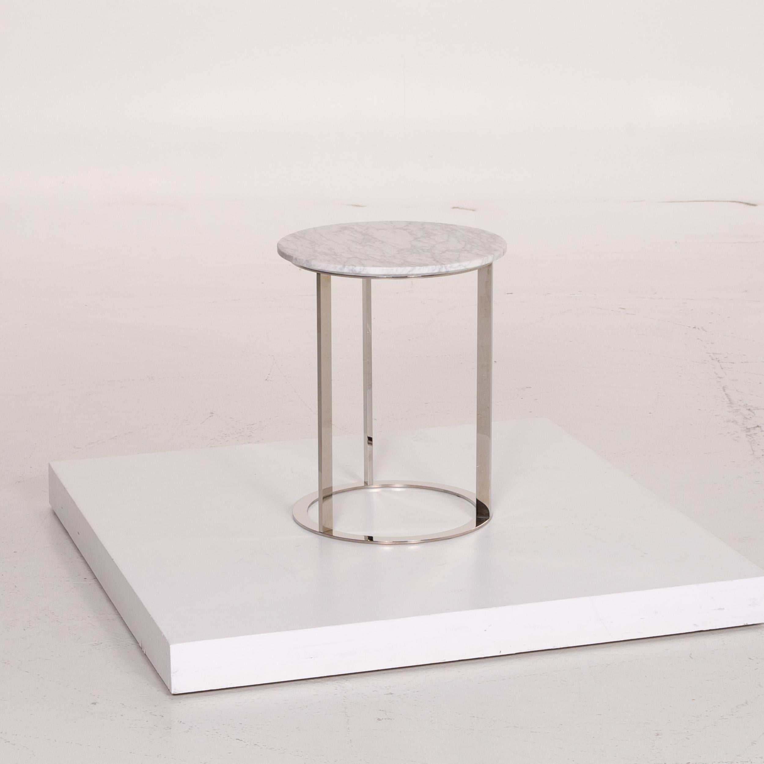 Modern B&B Italia Mera Marble Table White Coffee Table Metal