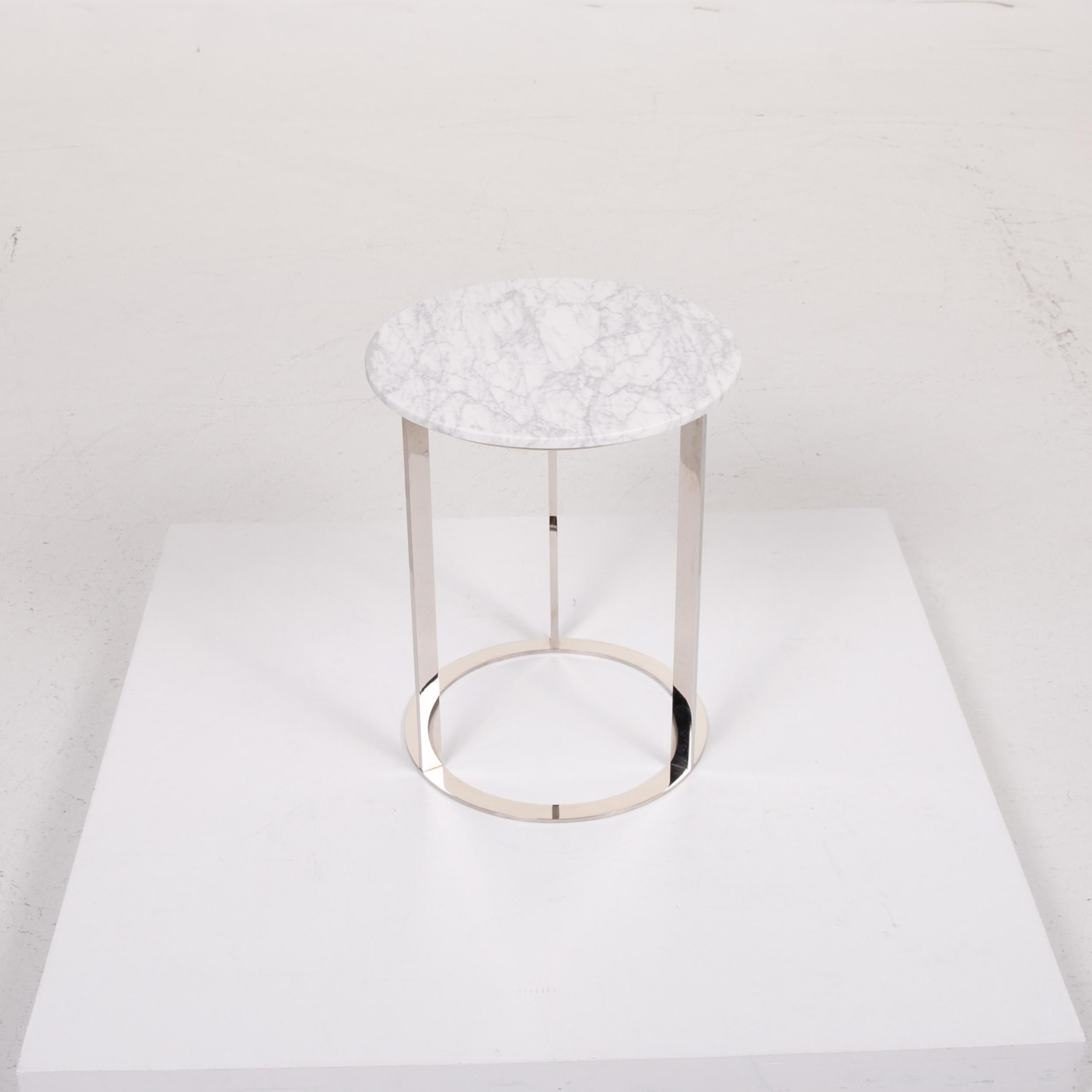 Italian B&B Italia Mera Marble Table White Coffee Table Metal