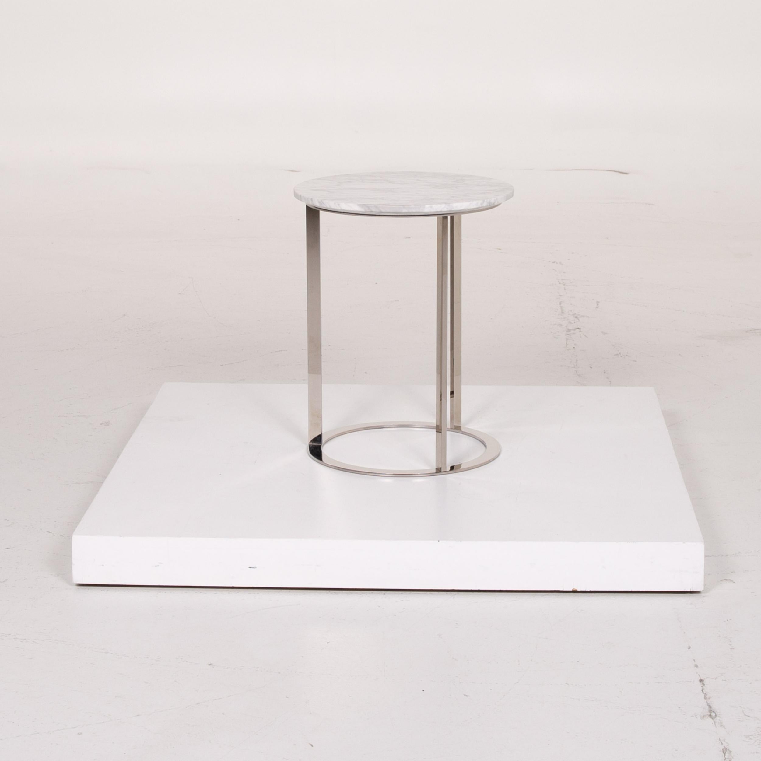 B&B Italia Mera Marble Table White Coffee Table Metal In Excellent Condition In Cologne, DE