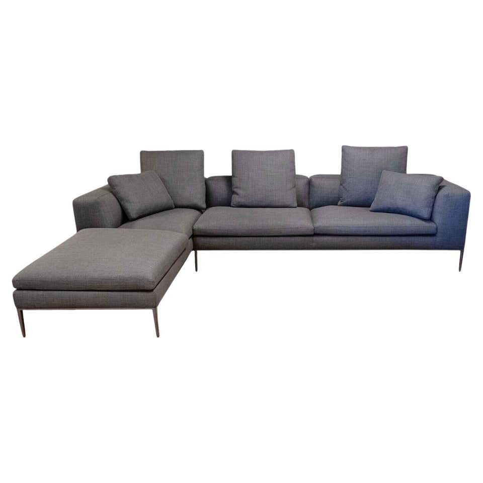 Mid-Century Modern 2-Piece Curved Sectional Baughman Englander Triangle ...