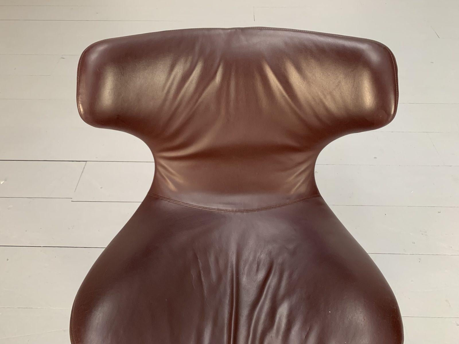 B&B Italia “Mini Papilio” Armchair, in Oxblood “Kasia” Leather For Sale 1