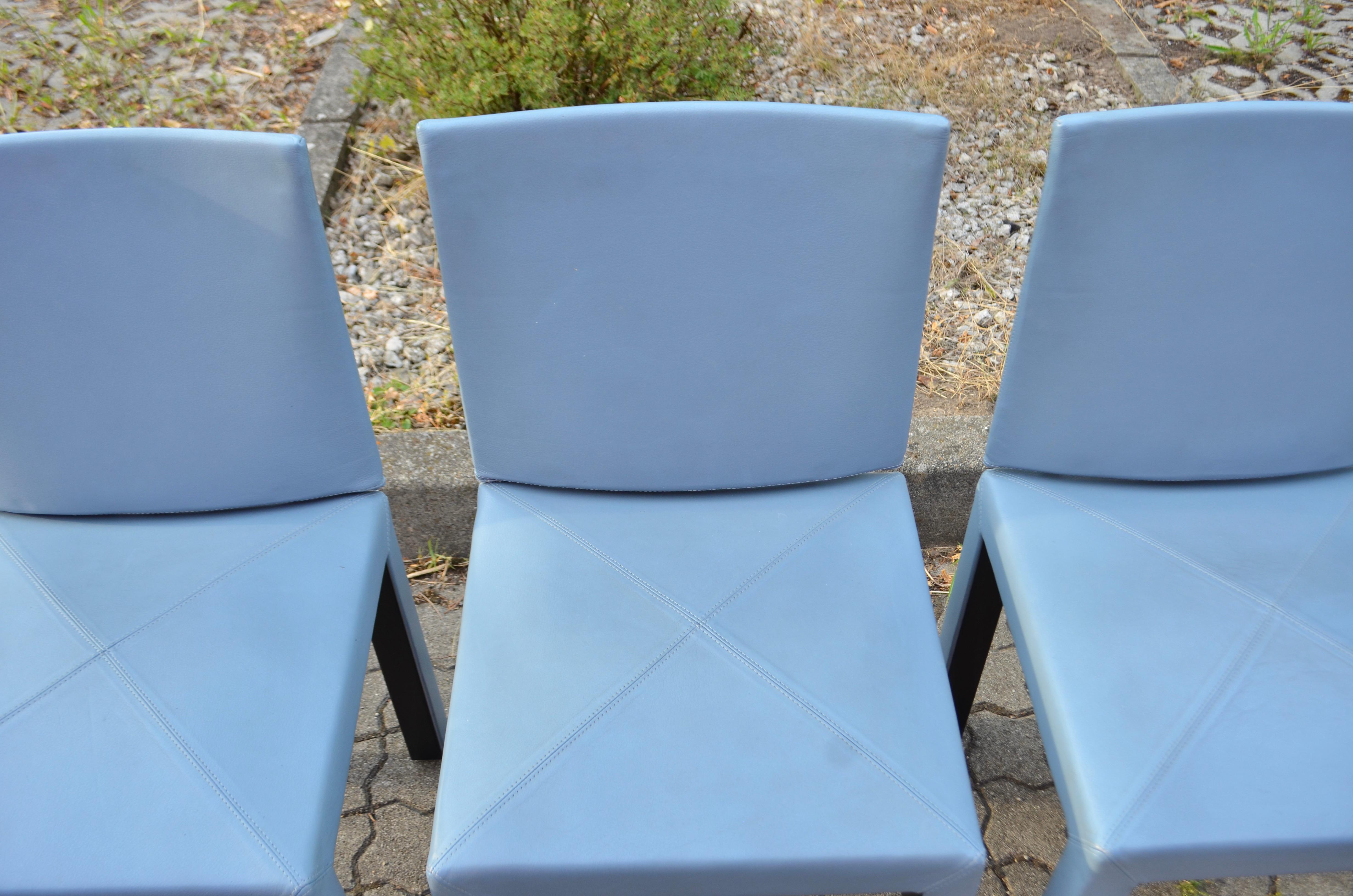 Ensemble de 4 chaises de salle à manger en cuir Paolo Piva modèle Arcadia de B&B Italia en vente 7