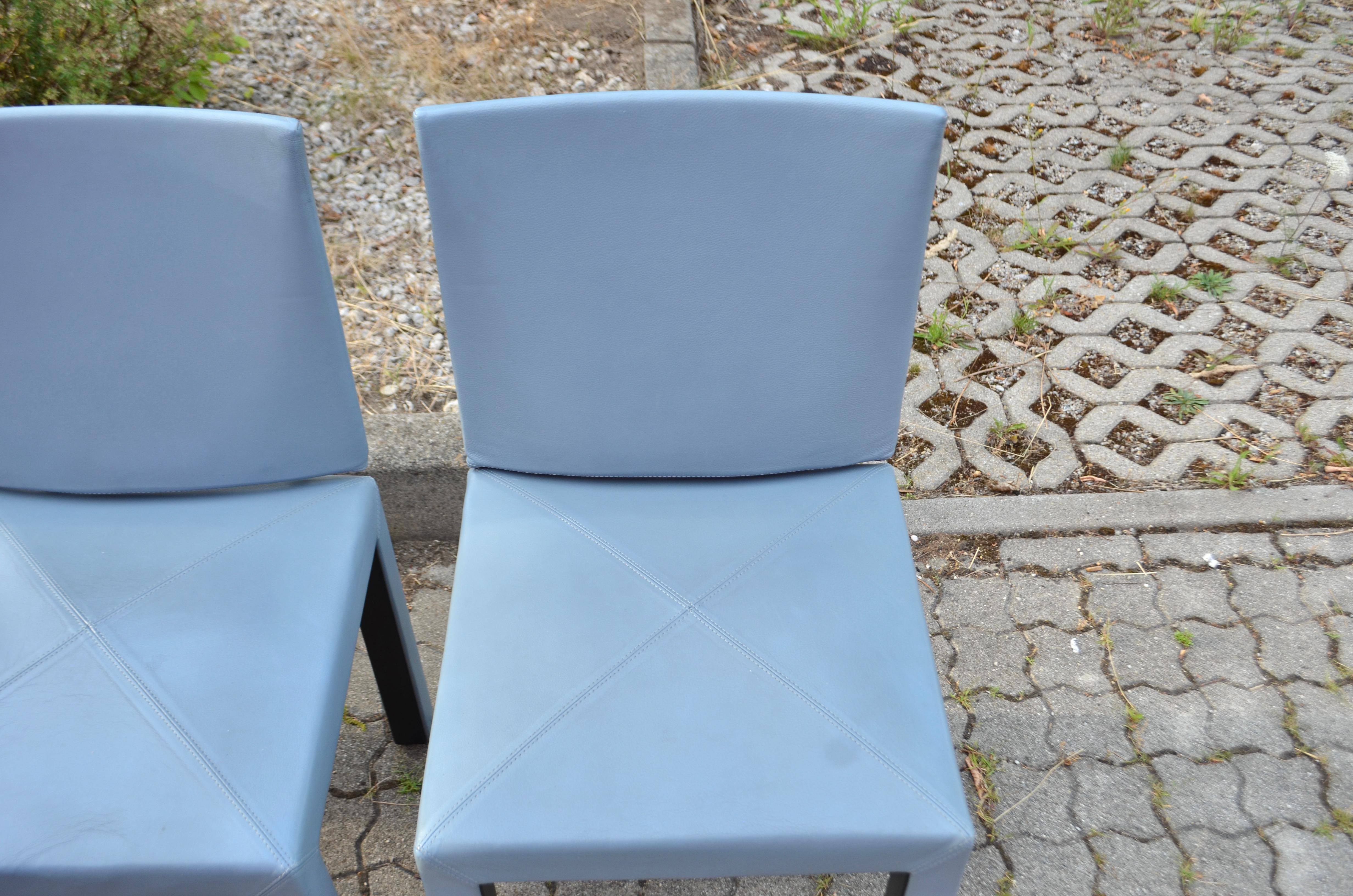 Ensemble de 4 chaises de salle à manger en cuir Paolo Piva modèle Arcadia de B&B Italia en vente 9