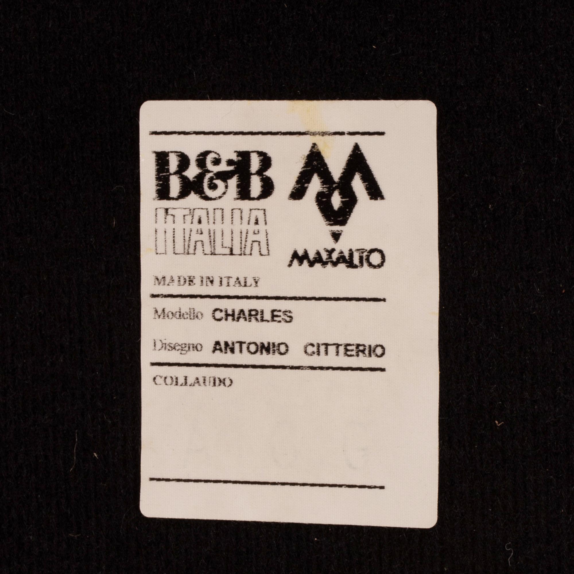 B&B Italia P60 Brown Striped Fabric Ottoman by Antonio Citterio 1