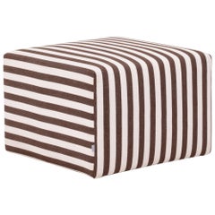 B&B Italia P60 Brown Striped Fabric Ottoman by Antonio Citterio