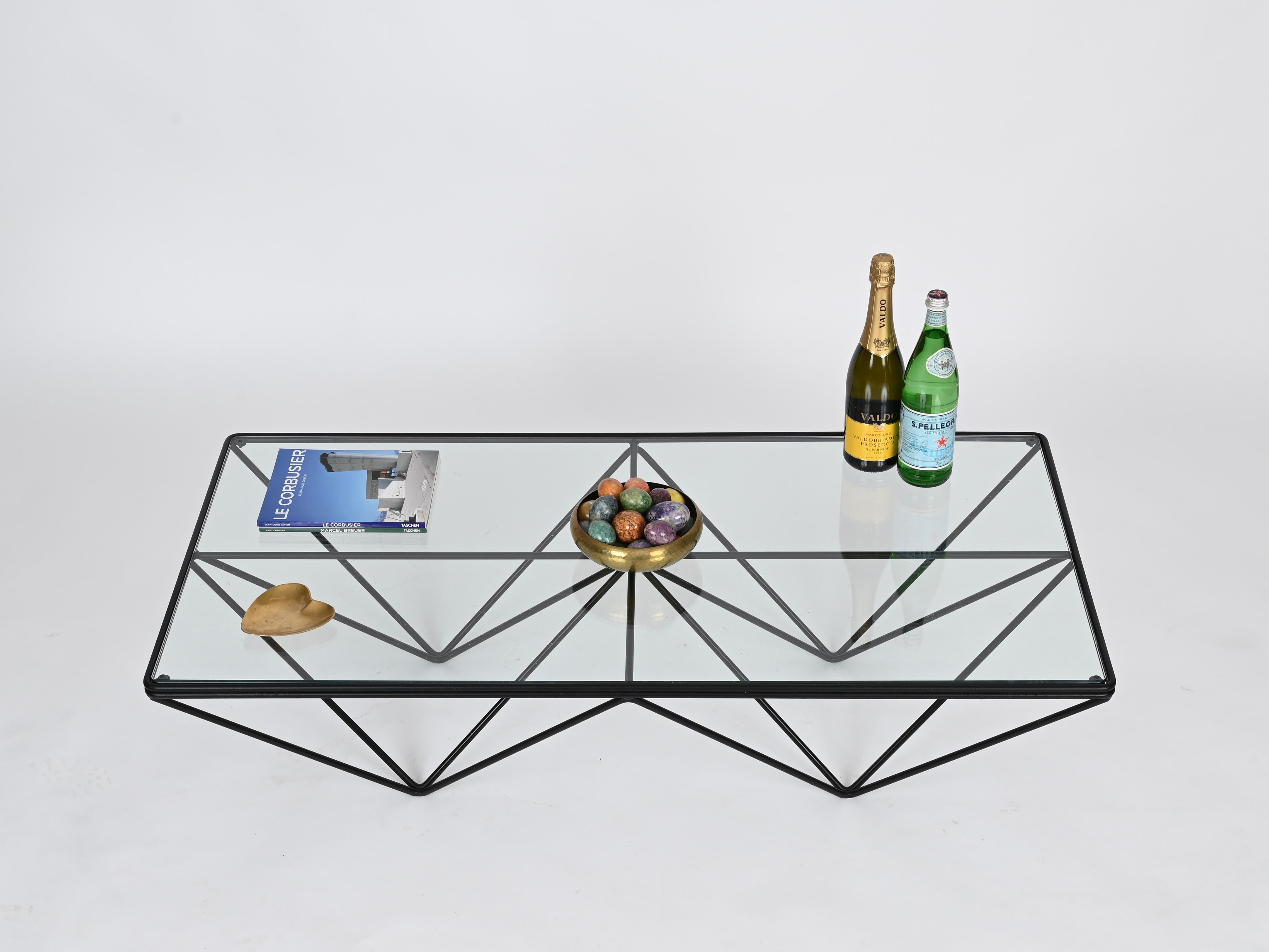 Rechteckiger B&B Italia-Couchtisch „Alanda“ aus emailliertem Metall von P. Piva, 1980er Jahre 4