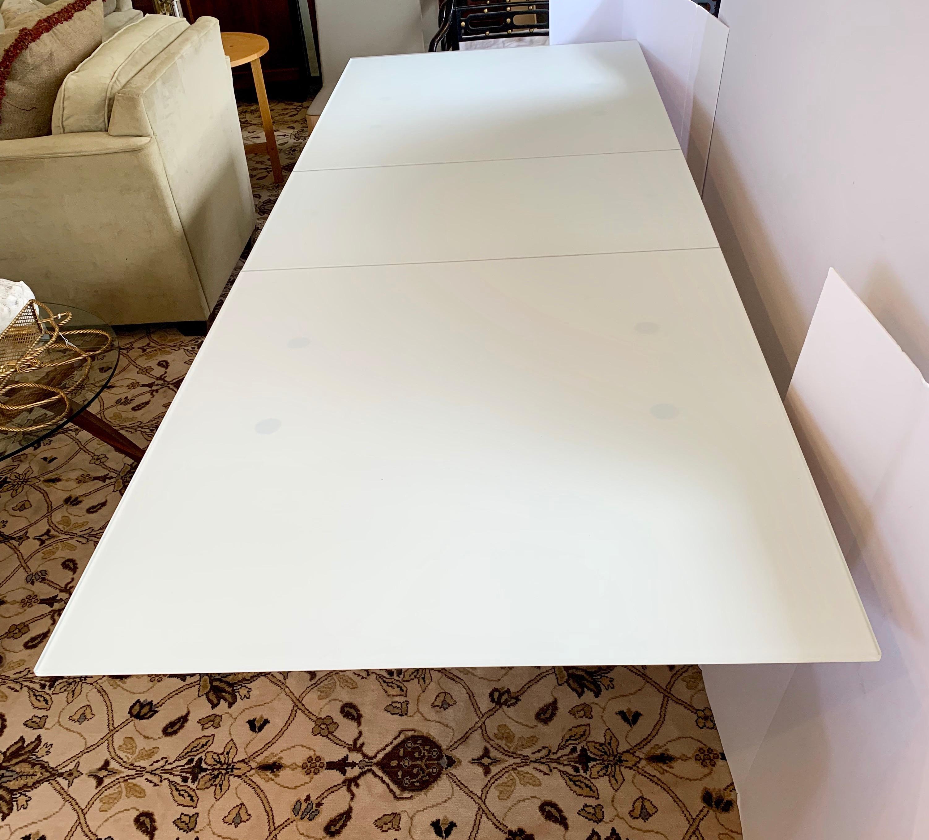 Glass B&B Italia Signed Expandable Dining Room Hans Table by Antonio Citterio