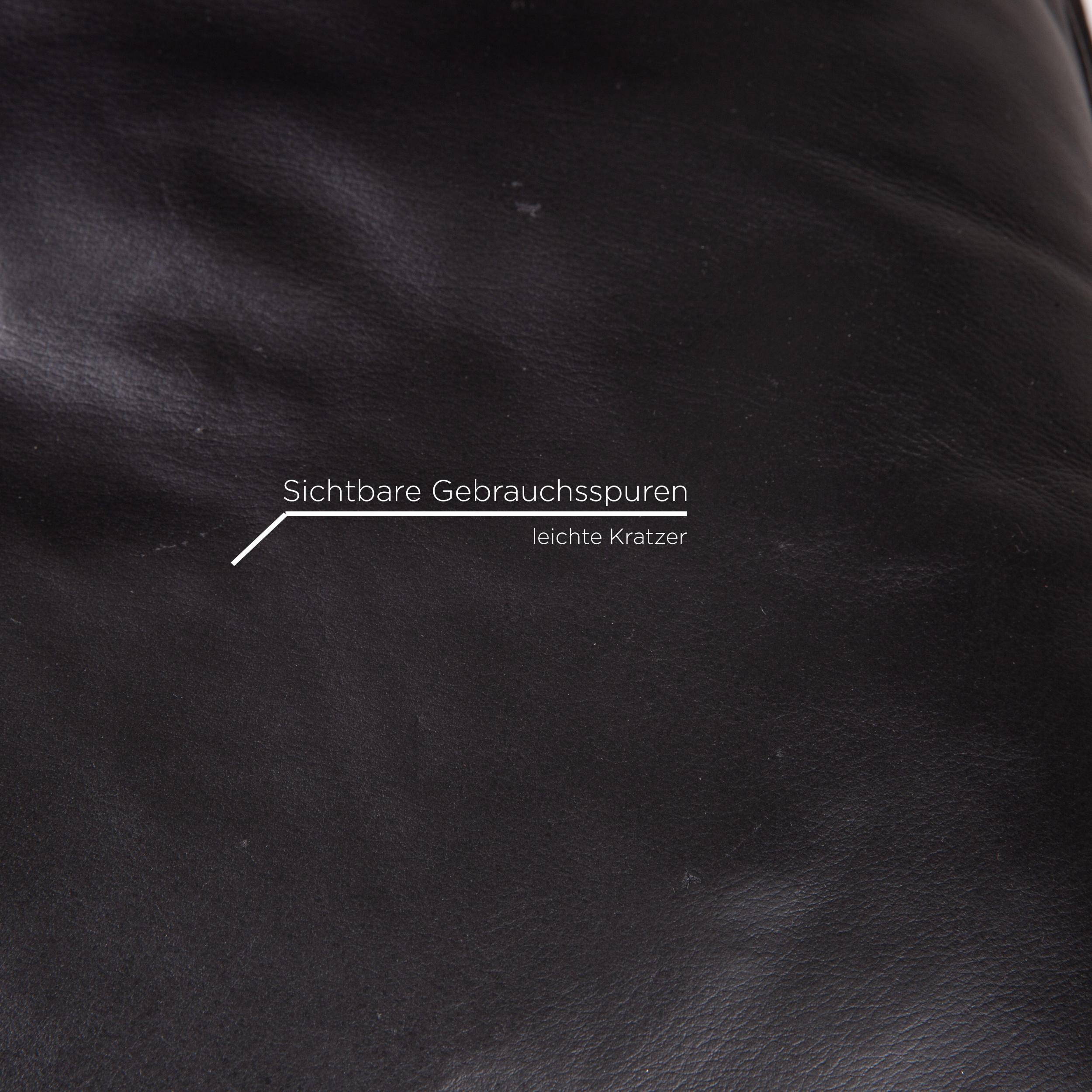 Modern B&B Italia Simplice Leather Fabric Armchair Black