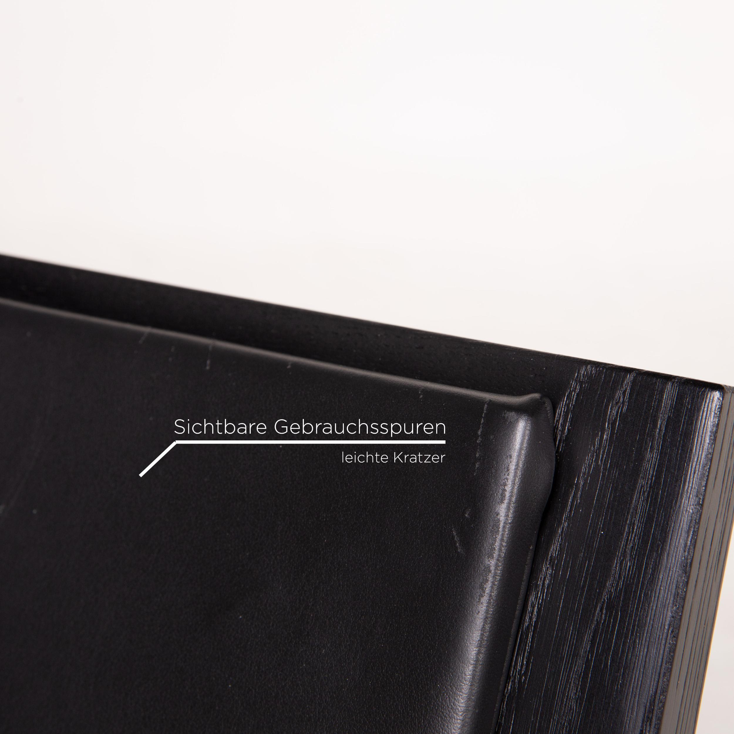 Contemporary B&B Italia Simplice Leather Fabric Armchair Set Black 2x Chair