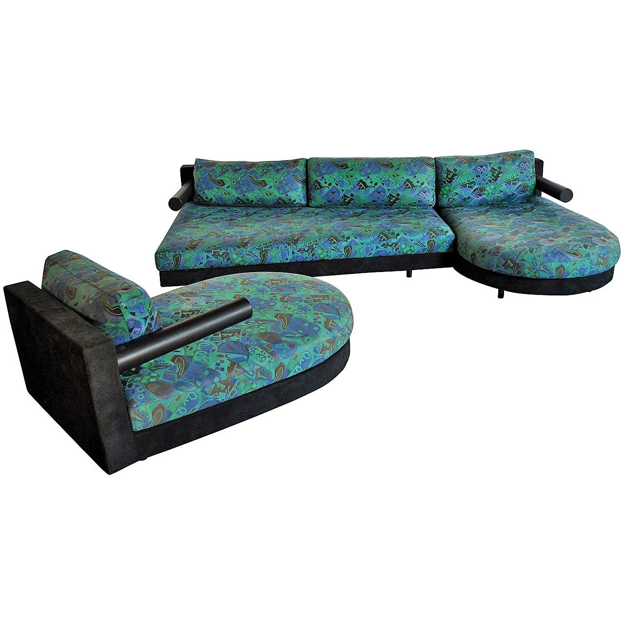 B&B Italia Sity Modular Sectional Sofa and Chaise Lounge Set by Antonio Citterio