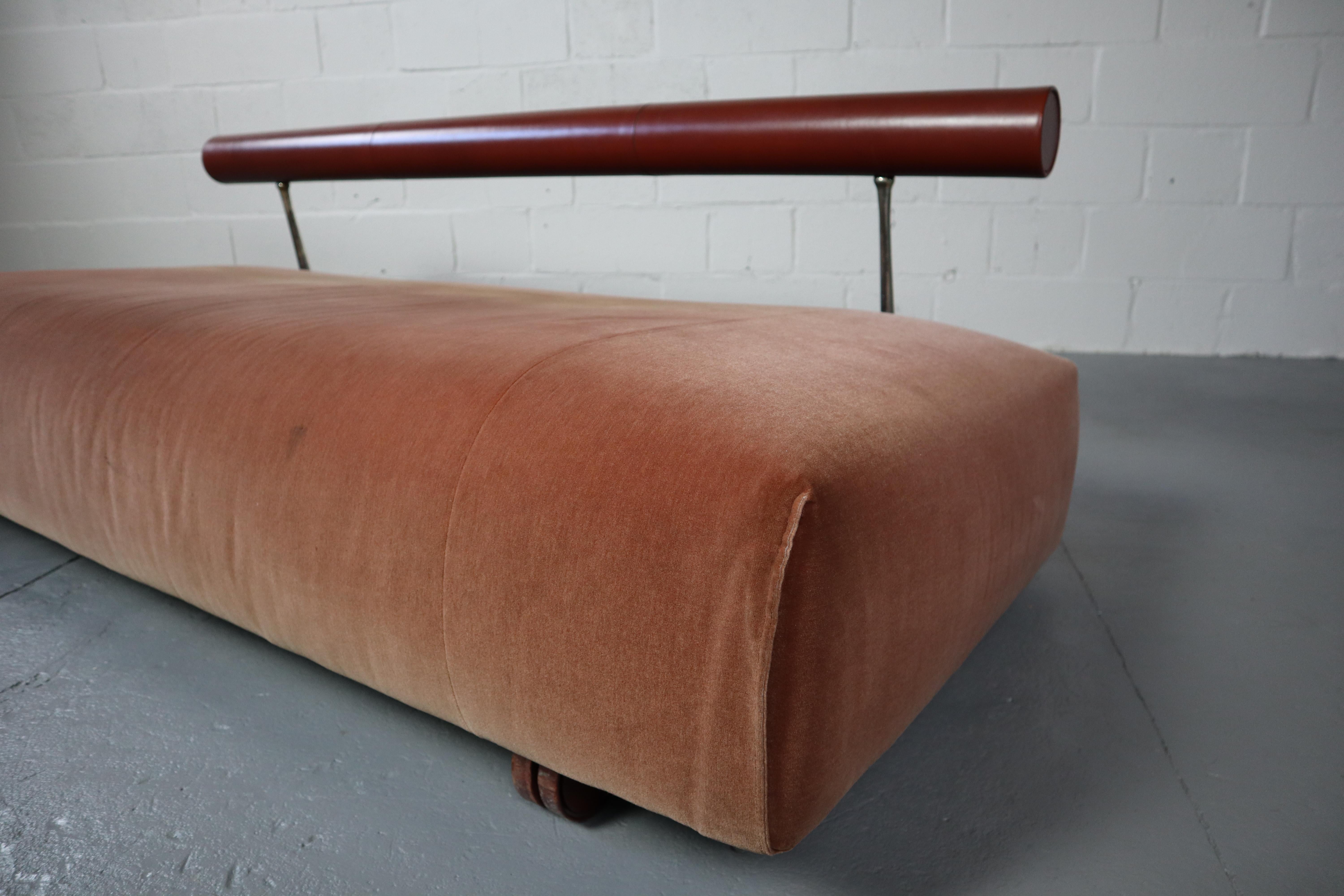 Leather B&B Italia Sofa Daybed by Antonio Citterio, Sity Collection, 1980s