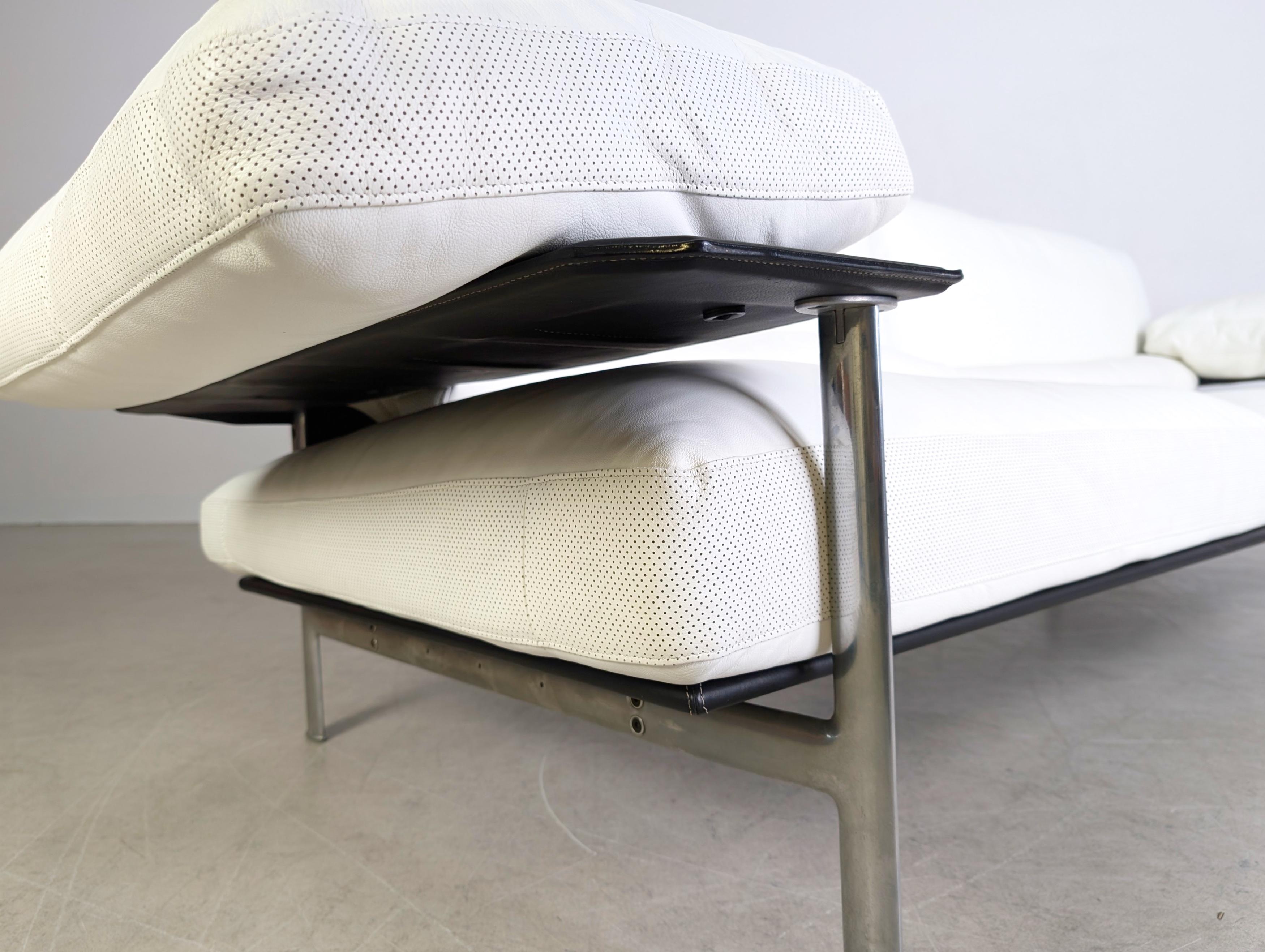 B&B Italia Sofa Diesis Leder weiß Couch Antonio Citterio Paolo Nava en vente 4