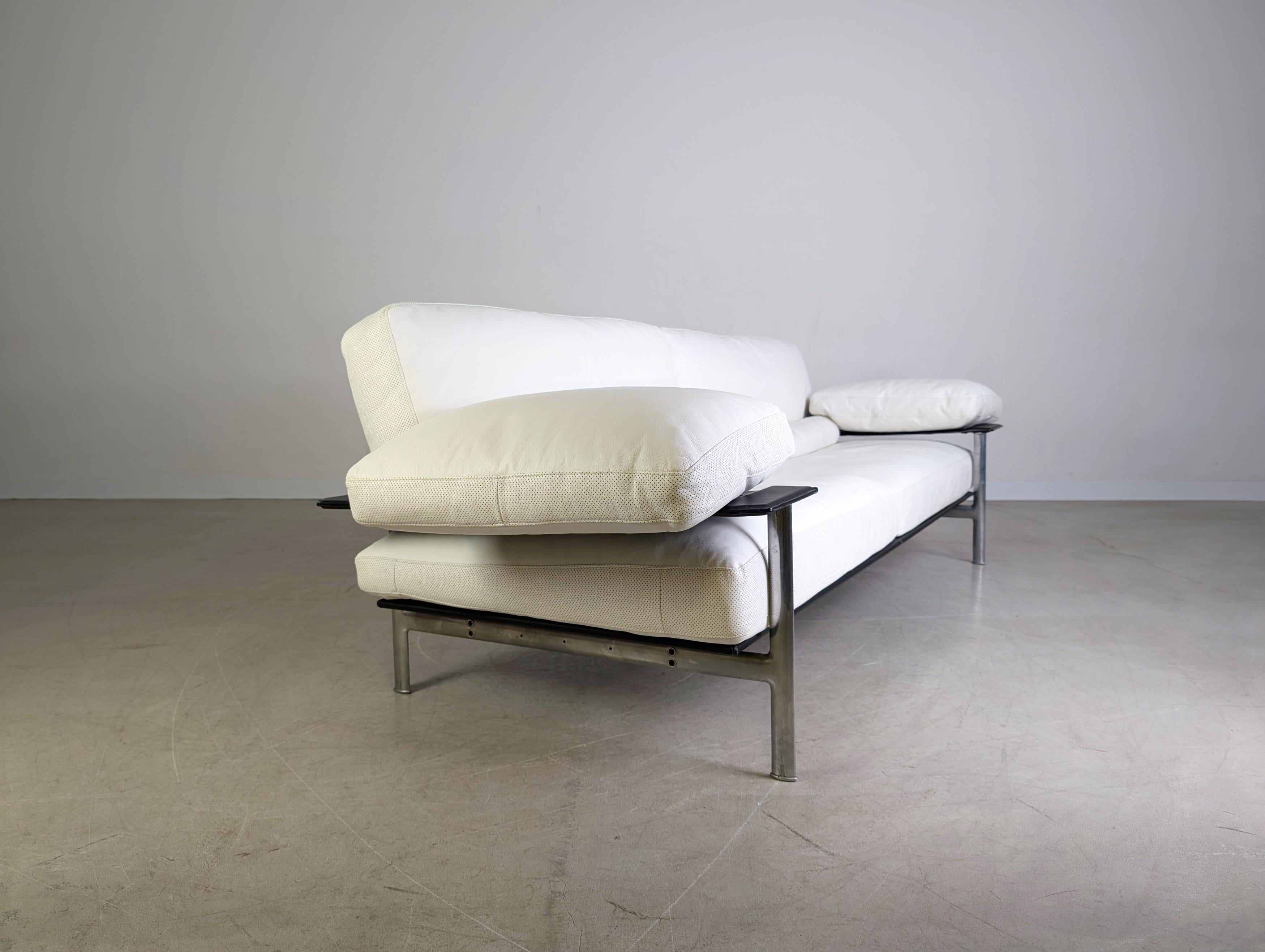 italien B&B Italia Sofa Diesis Leder weiß Couch Antonio Citterio Paolo Nava en vente