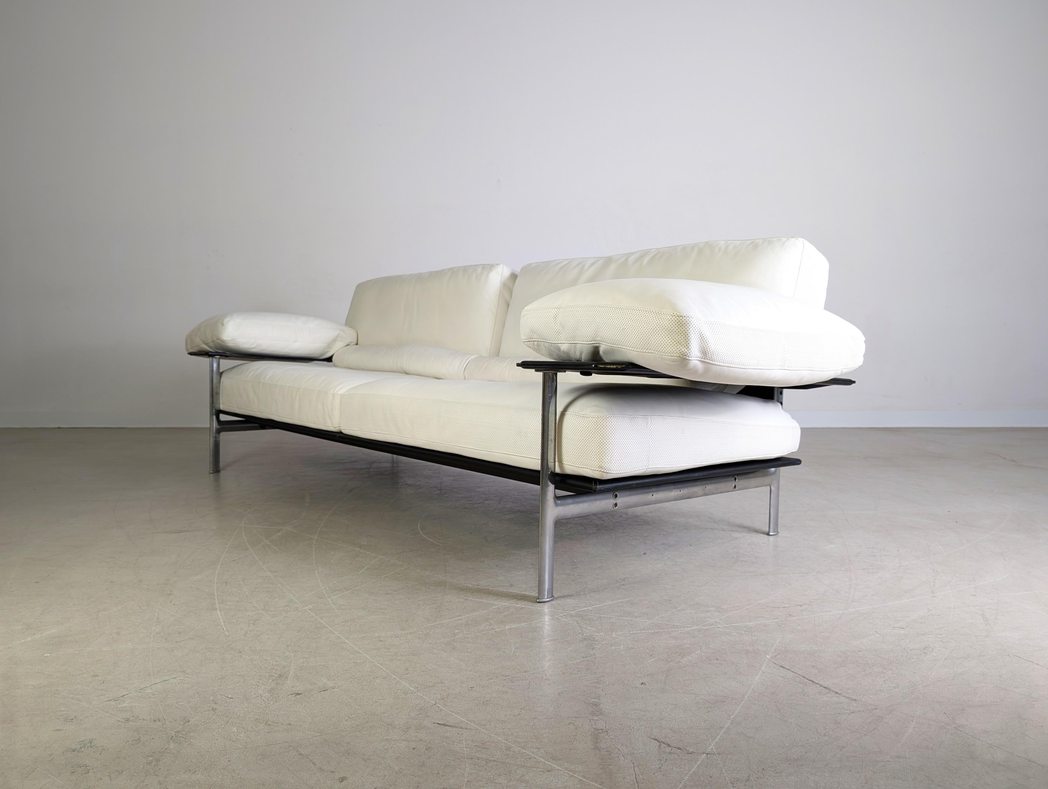 B&B Italia Sofa Diesis Leder weiß Couch Antonio Citterio Paolo Nava Bon état - En vente à Berlin, DE