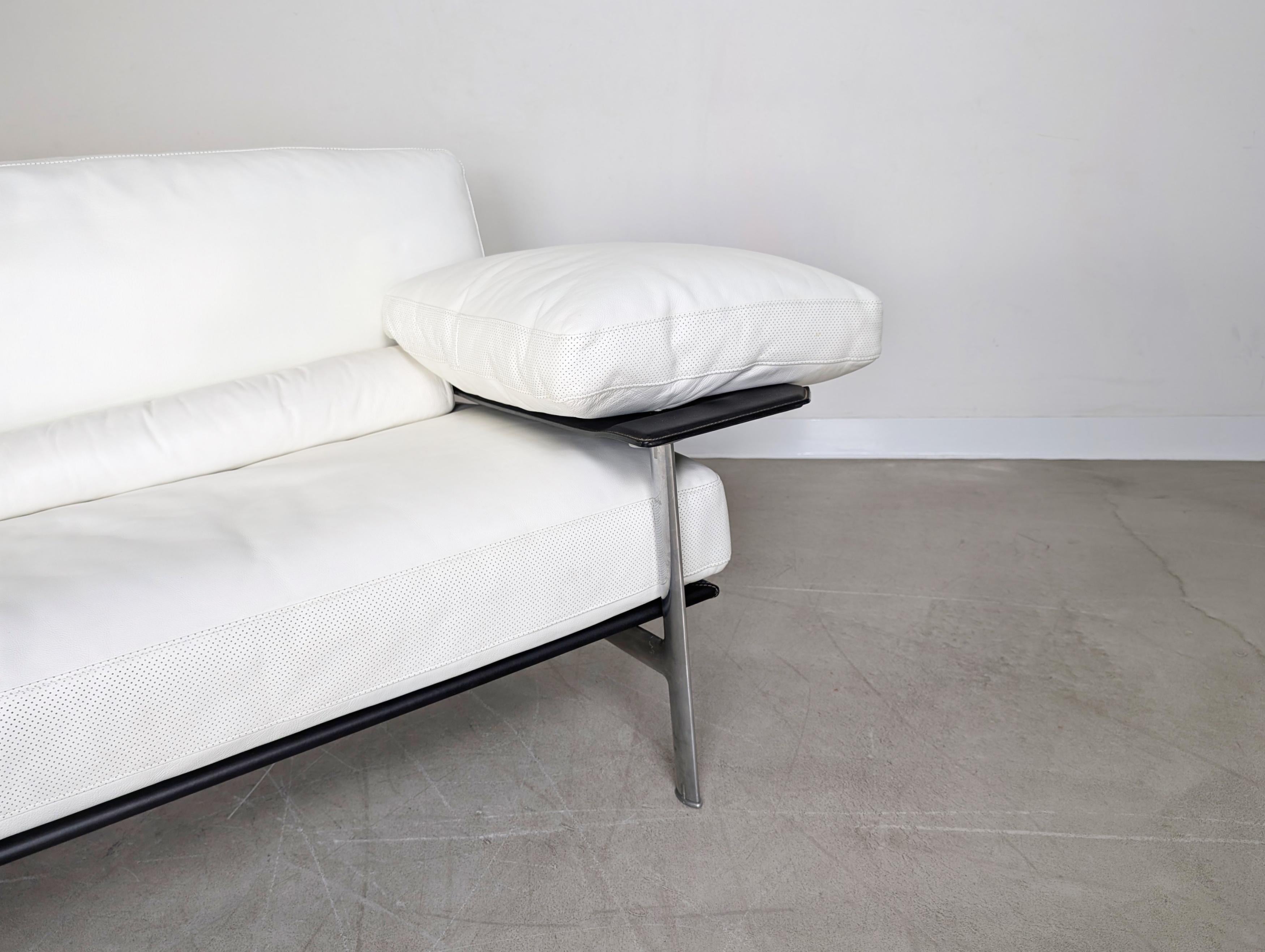 B&B Italia Sofa Diesis Leder weiß Couch Antonio Citterio Paolo Nava en vente 1