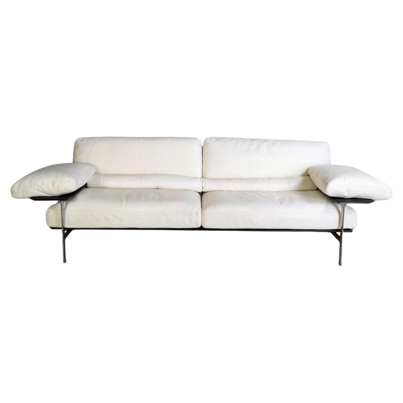 B&B Italia Sofa Diesis Leder weiß Couch Antonio Citterio Paolo Nava