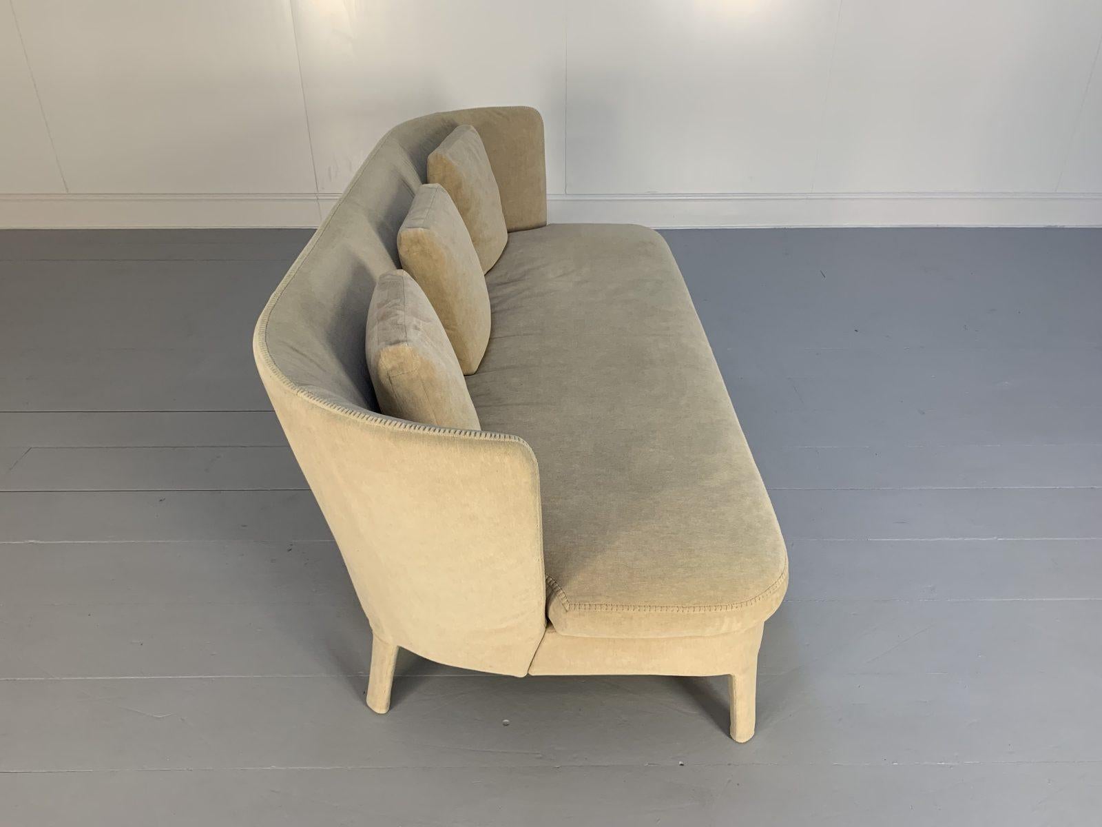 B&B Italia Sofa - Maxalto Febo 3-sitzig - in Elfenbein Creme Samt (21. Jahrhundert und zeitgenössisch) im Angebot