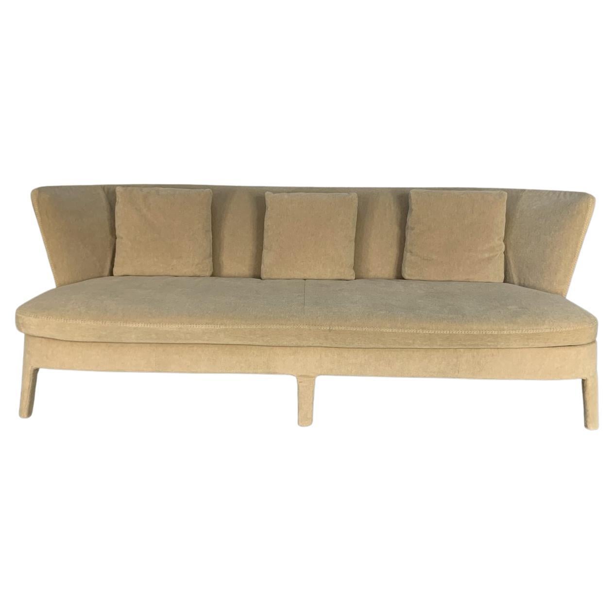 B&B Italia Sofa – “Maxalto Febo” 3-Seat – in Ivory Cream Velvet For Sale at  1stDibs