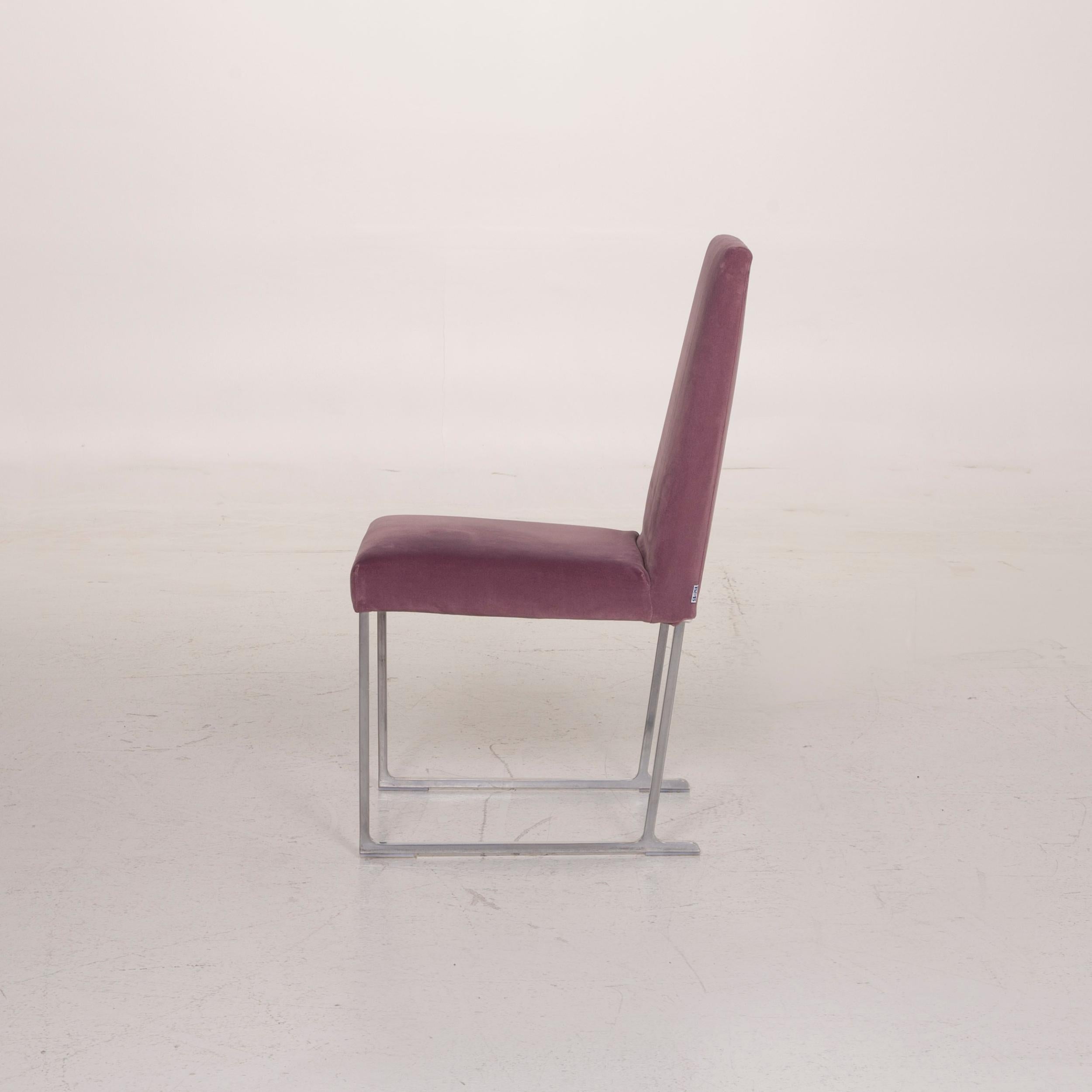 B&B Italia Solo 'B&B' Velvet Chair Lilac Fabric For Sale 4