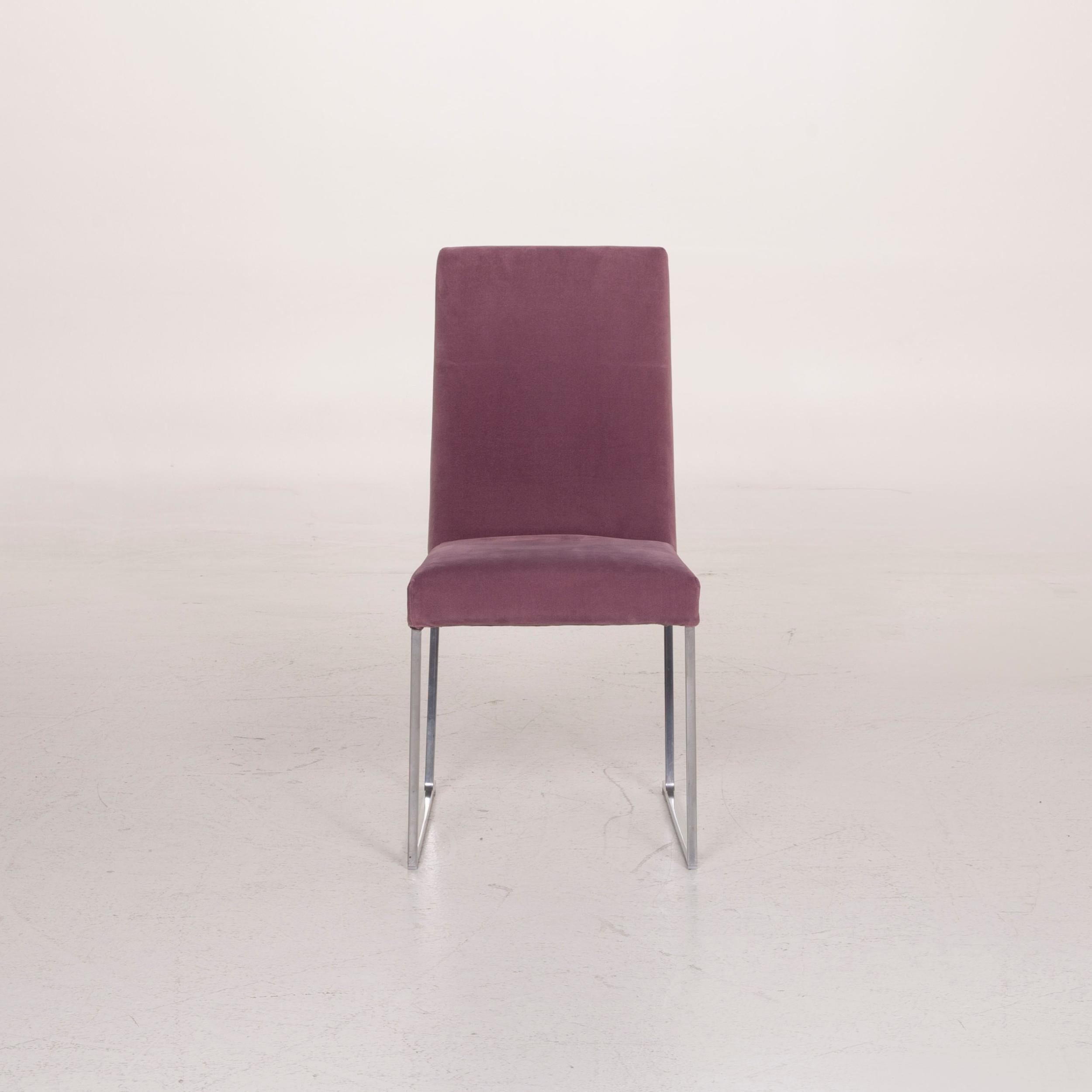 Contemporary B&B Italia Solo 'B&B' Velvet Chair Lilac Fabric For Sale