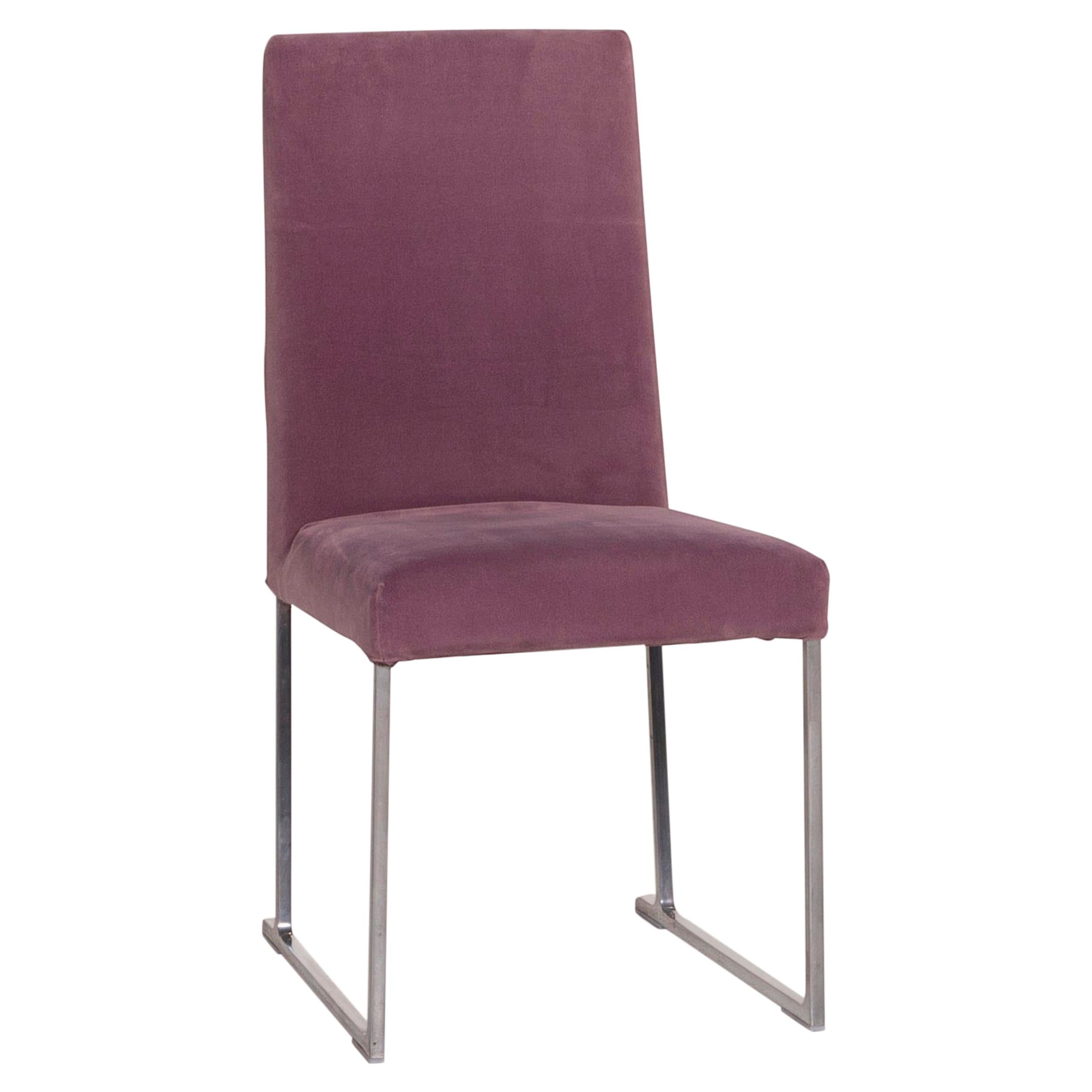B&B Italia Solo 'B&B' Velvet Chair Lilac Fabric For Sale