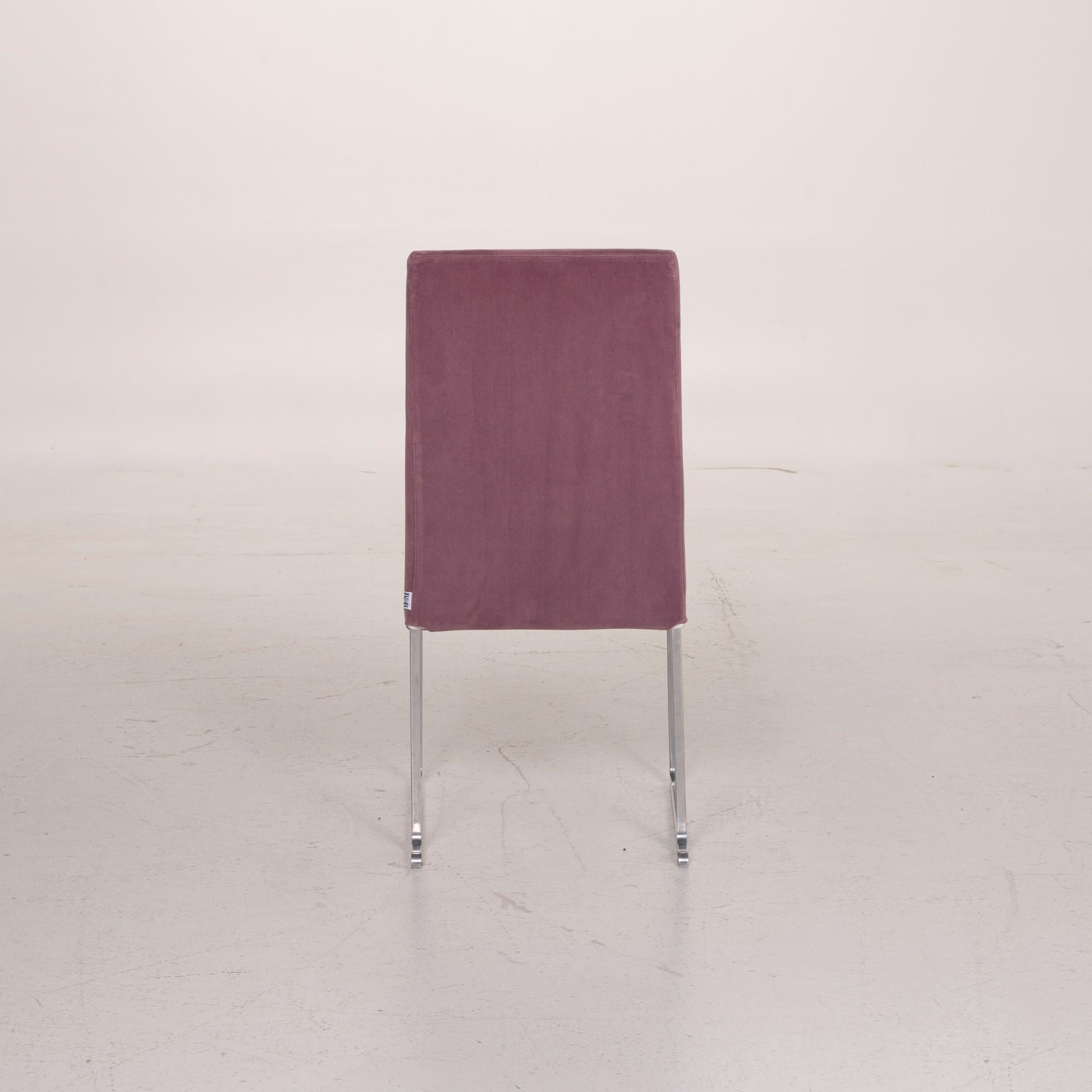 B&B Italia Solo 'B&B' Velvet Chair Set Lilac Fabric Set For Sale 4
