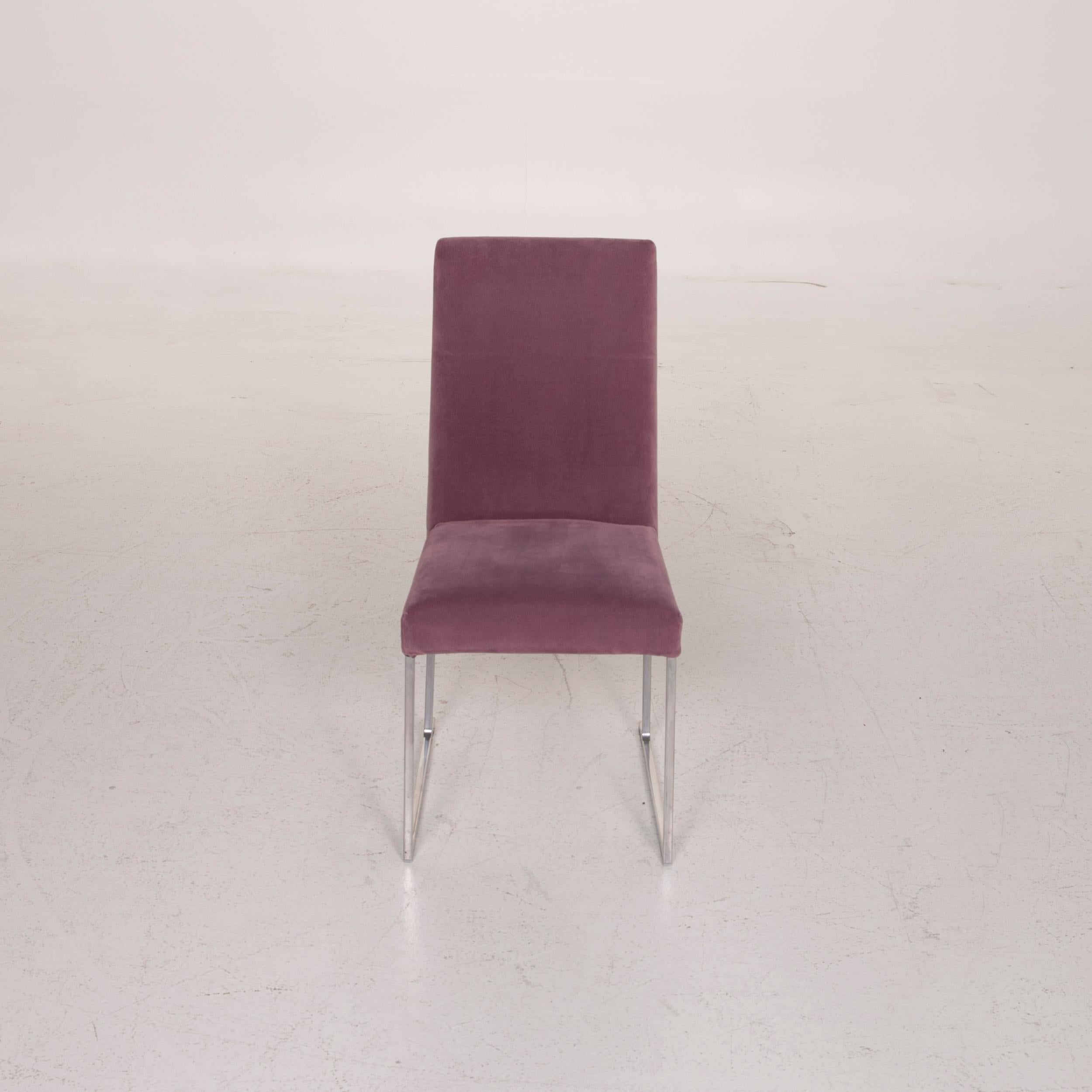B&B Italia Solo 'B&B' Velvet Chair Set Lilac Fabric Set For Sale 2