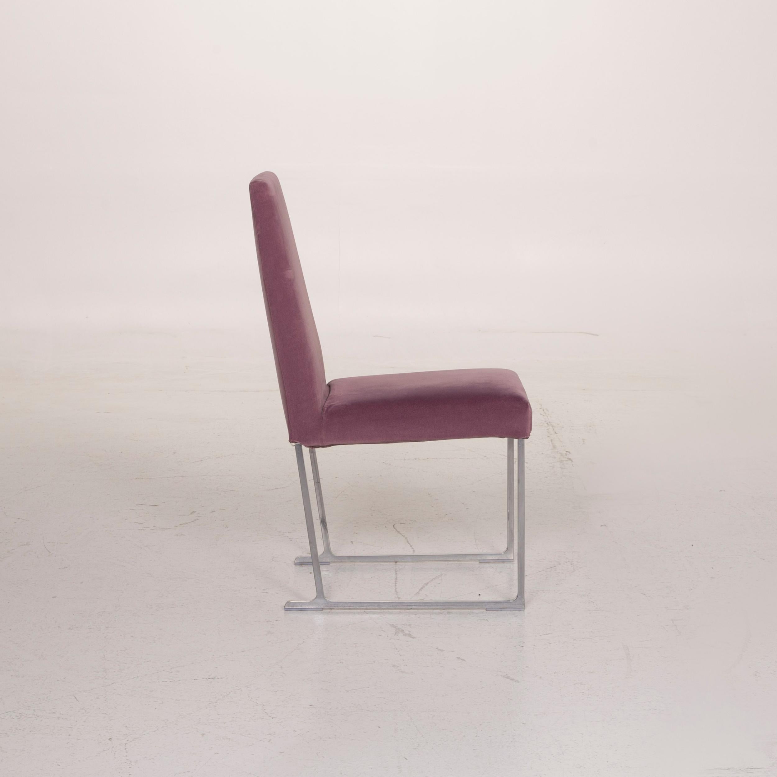 B&B Italia Solo 'B&B' Velvet Chair Set Lilac Fabric Set For Sale 3