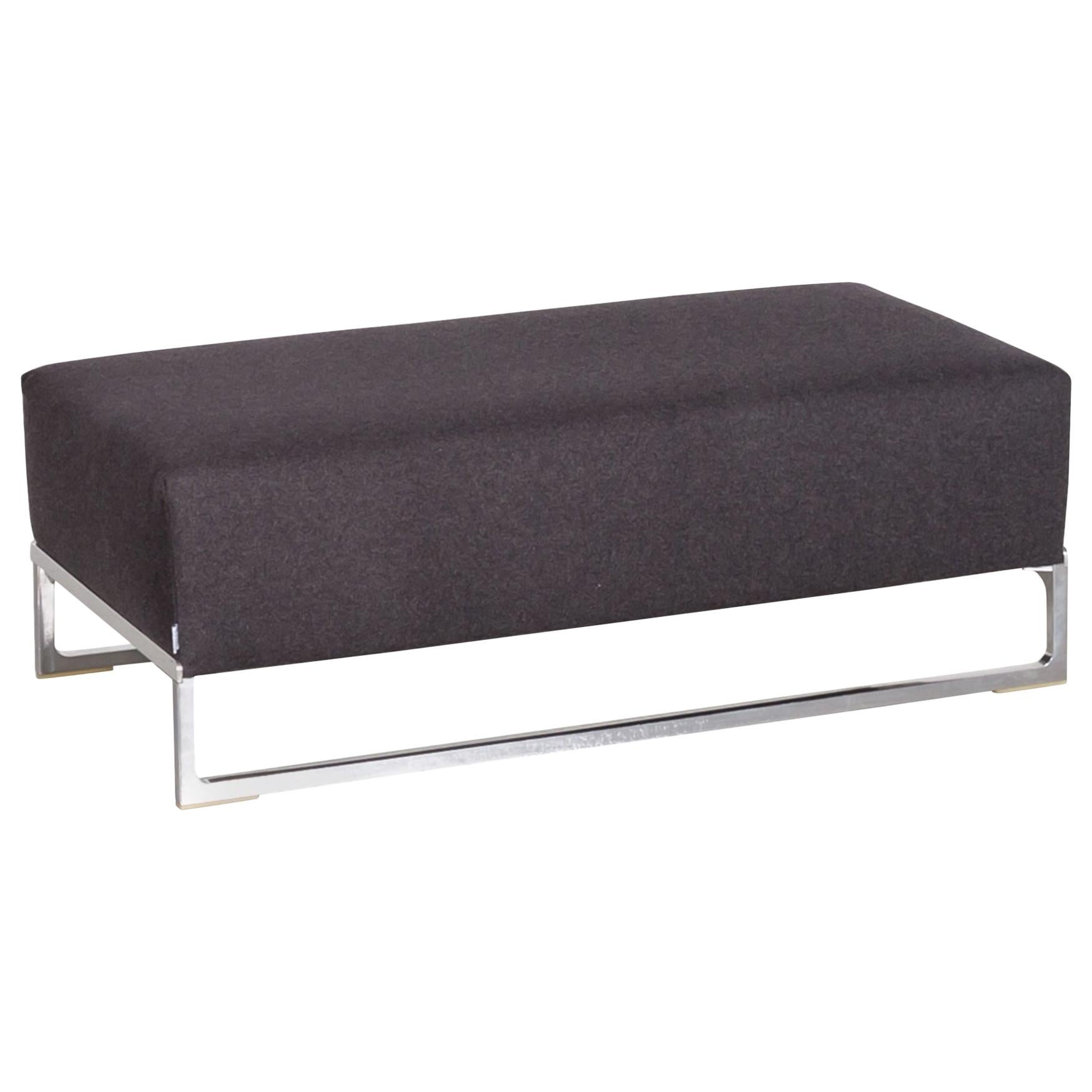 B&B Italia Solo Designer Foot Stool in Grey Anthractite Fabric as Good as New For Sale