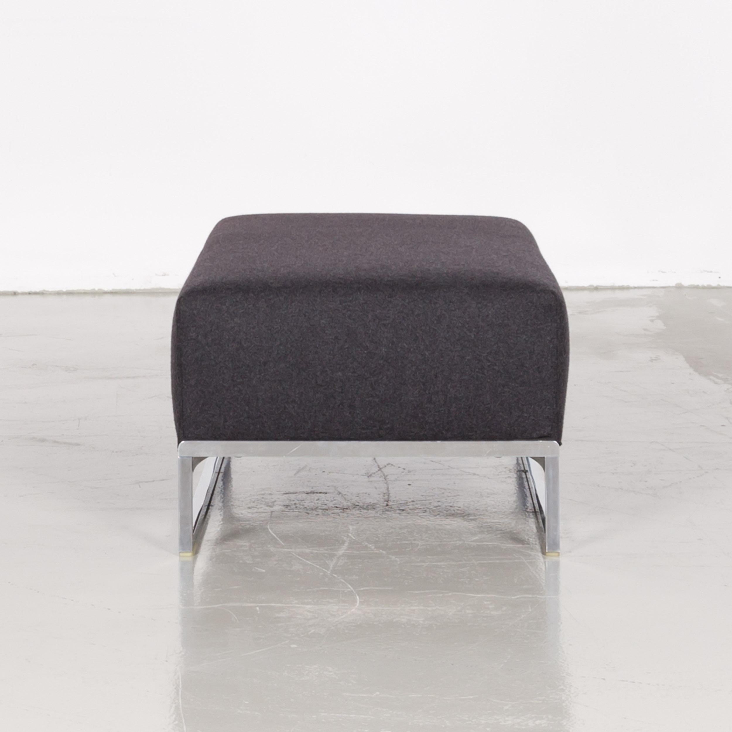 B&B Italia Solo Fabric Designer Sofa Set Three-Seat Couch Stool Anthracite Grey 10