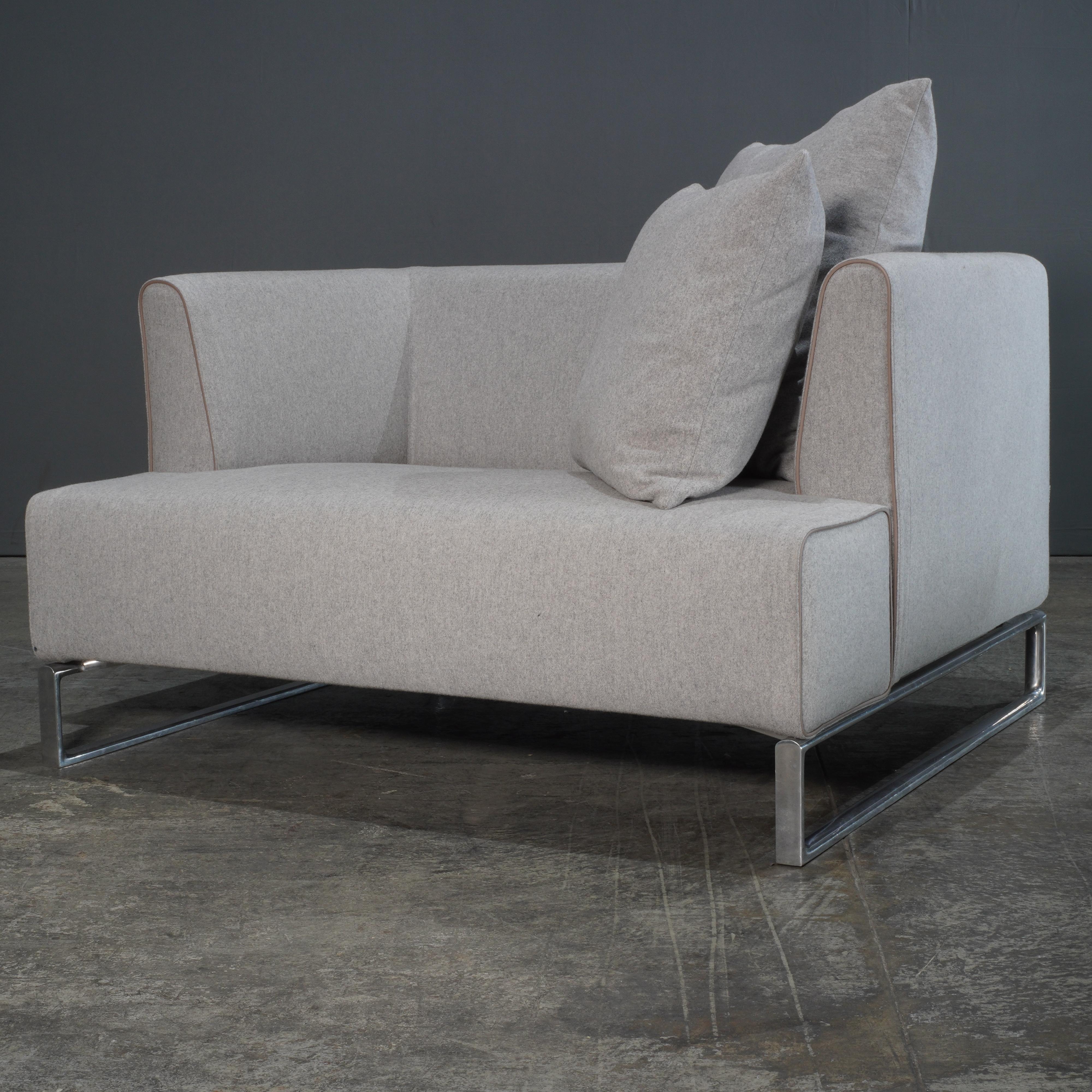 Métal B&B Italia Solo fauteuil gris