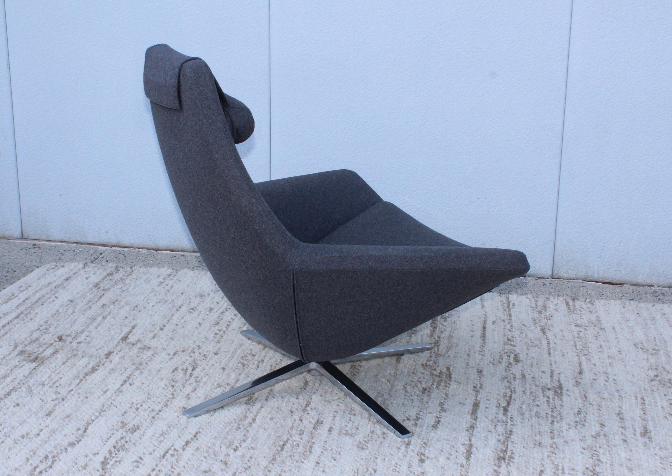 Italian B&B Italia Swivel Lounge Chair Designed by Jeffrey Bernett