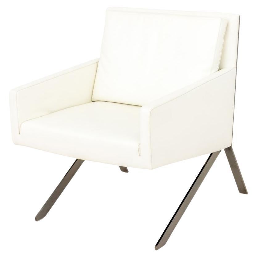 B&B Italia "Theo 3D" Loungesessel aus weißem Leder