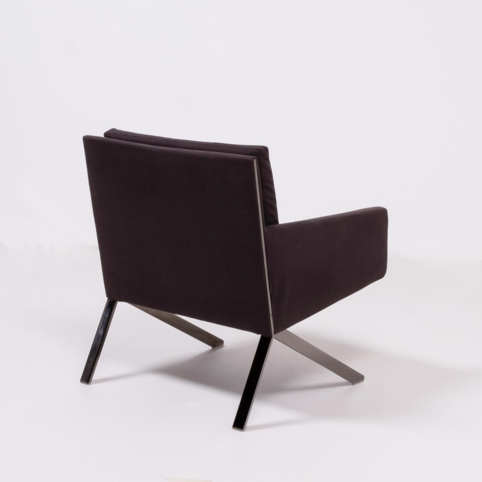 B&B Italia Theo Brown Fabric Armchair by Vincent Van Duysen, 2012 In Good Condition In London, GB