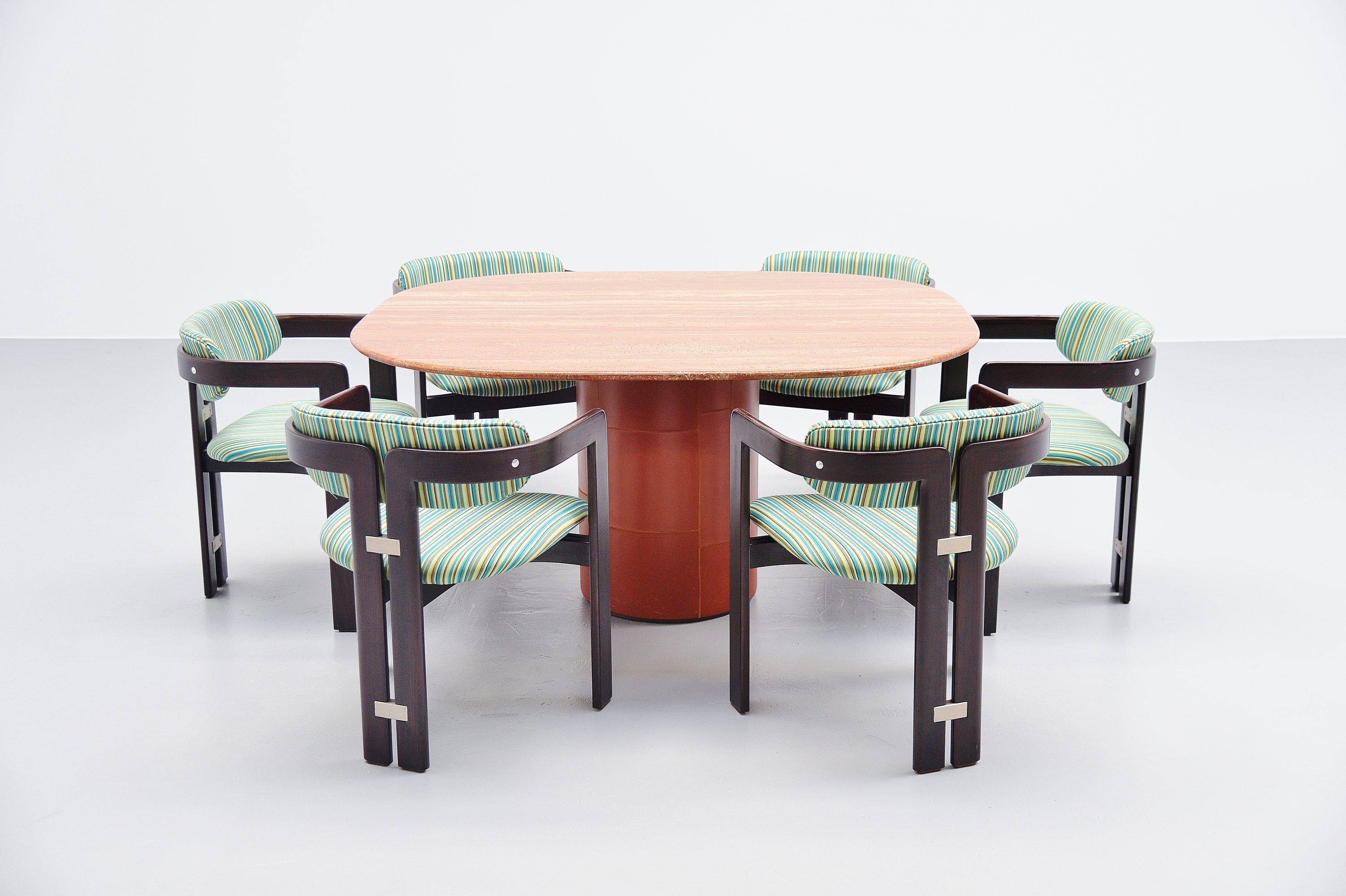 Leather B&B Italia Tobio Dining Table Afra E Tobia Scarpa, Italy, 1974