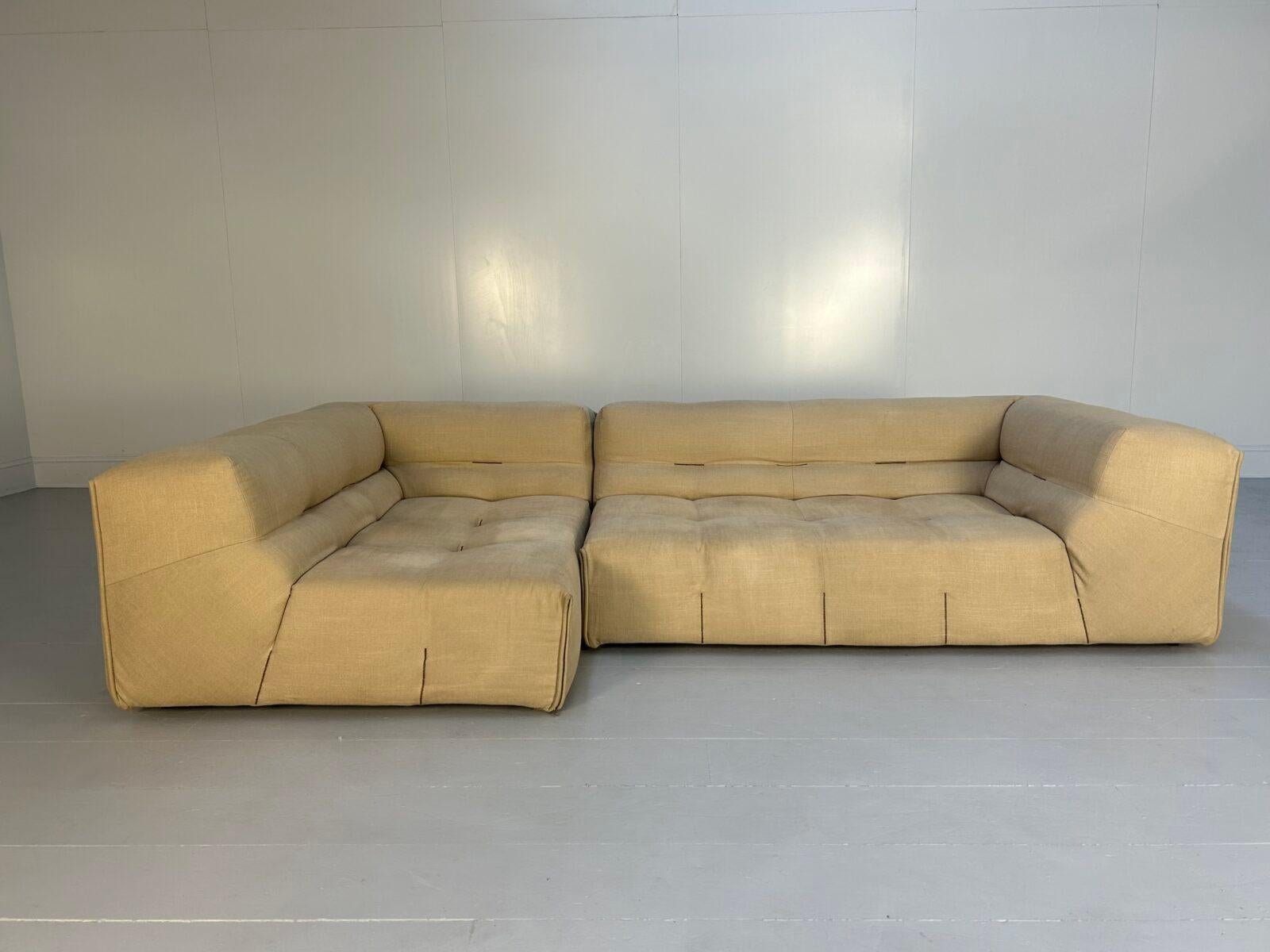 On offer on this occasion is superb, beautifully-presented example of an icon of contemporary seating-design, it being a superb “Tufty Too” L-Shape Sectional Sofa (consisting of an identical pair of  T109_4SN units) from the world renown Italian