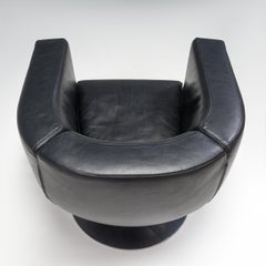 B&B Italia Tulip Armchair by Jeffrey Bernett, Black Leather