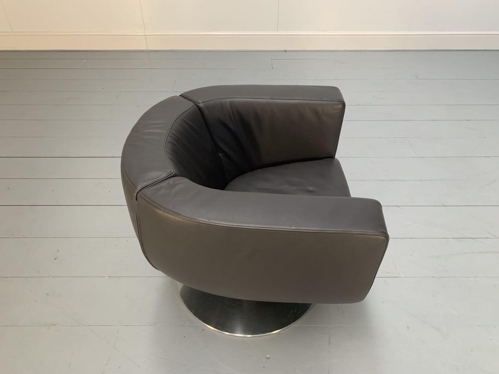 B&B Italia Tulip Chair in Dark Brown Leather For Sale 1
