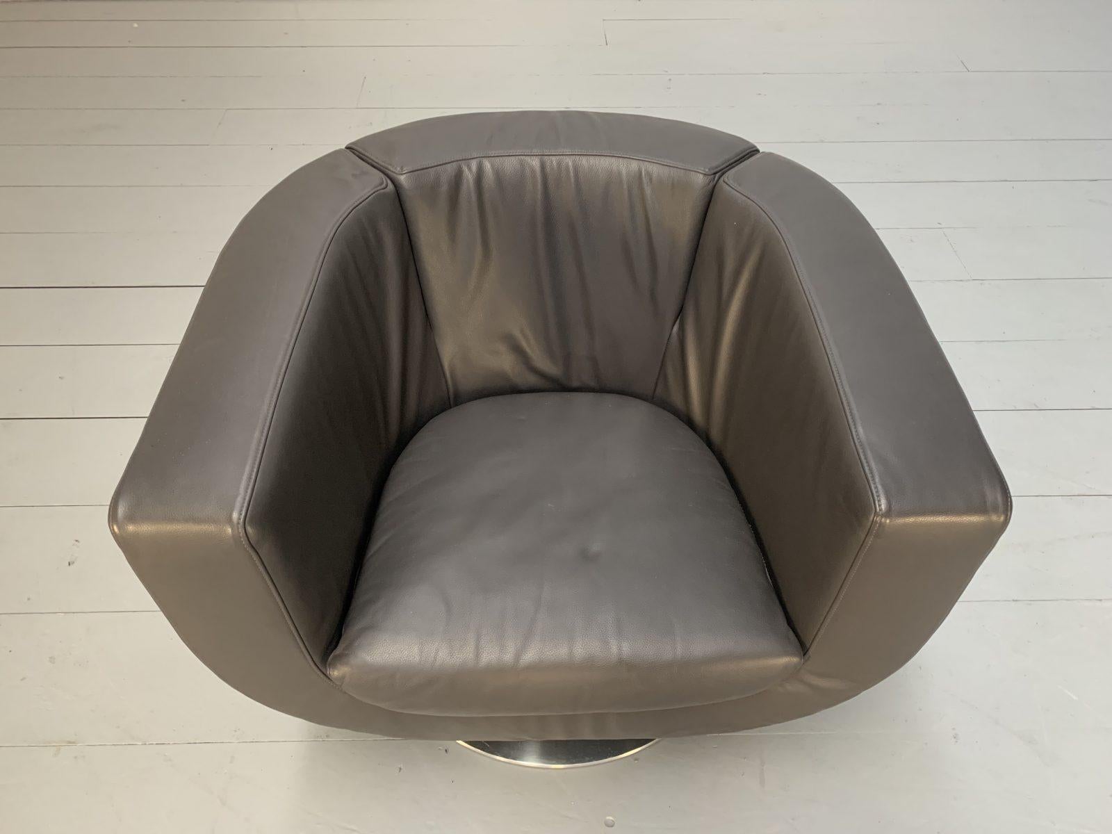 B&B Italia Tulip Chair in Dark Brown Leather For Sale 5