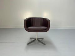B&B Italia "Tulip Sixty" Armchair - In Aubergine Purple "Gamma" Leather