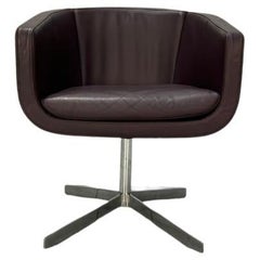 B&B Italia "Tulip Sixty" Armchair - In Aubergine Purple "Gamma" Leather