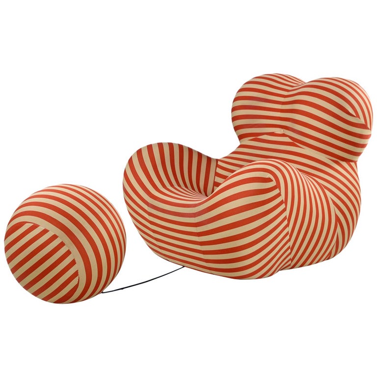 B B Italia Up 2000 Series Lounge Chair And Ottoman Special Edition Striped