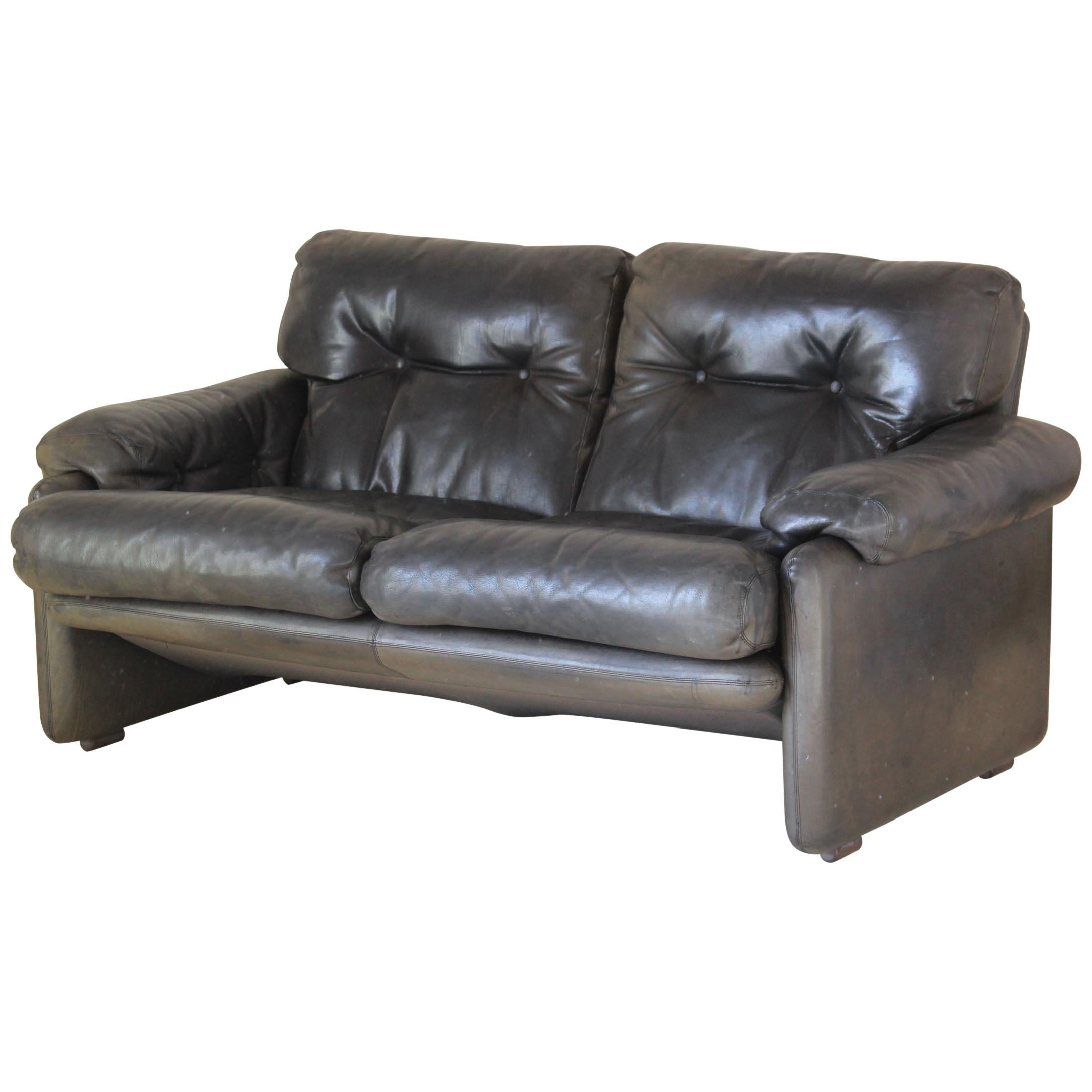 Vintage Leather Sofa by B&B Italia by Afra & Tobia Scarpa Designers