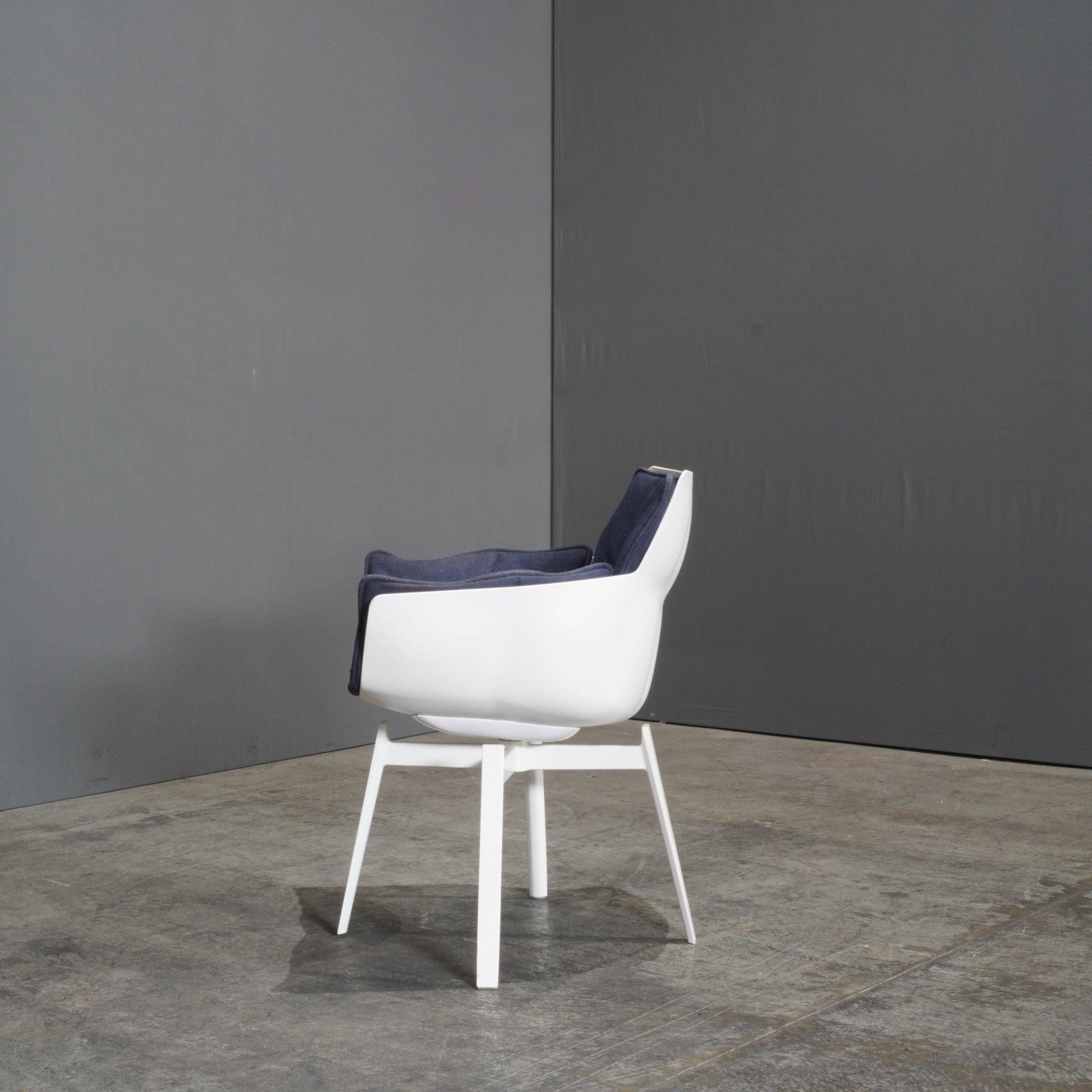 Italian B&B Italia White Swivel Husk Chair by Patricia Urquiola For Sale