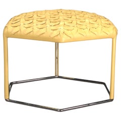 B&B Italia Yellow Leather Top Hive Stool