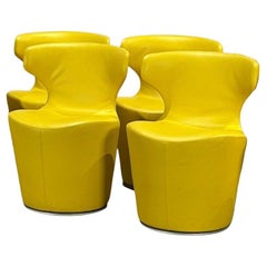 B&B Italia Gelbe Papilio Stühle von Naoto Fukasawa, Vierer-Set